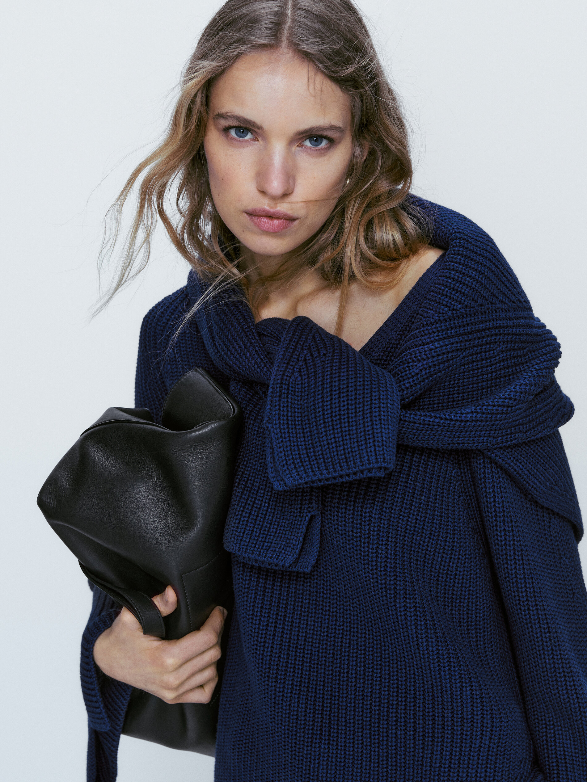 Jersey punto manga acampanada - AZUL TINTA