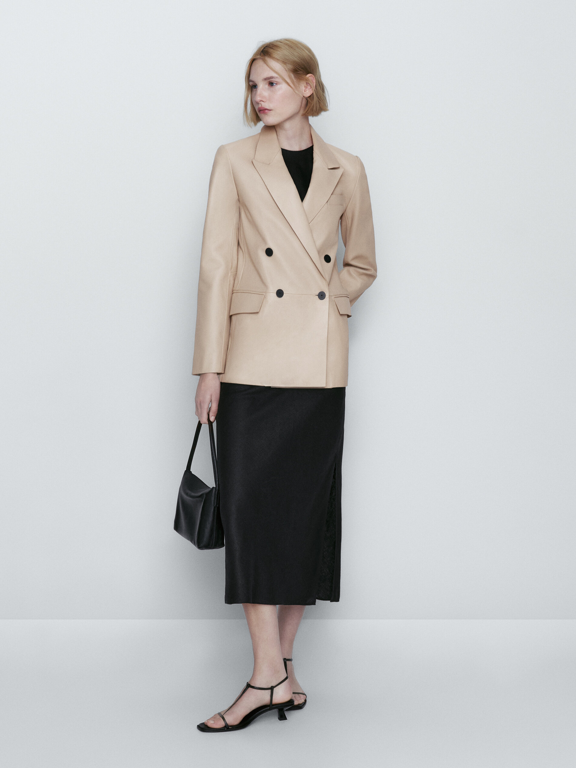 Americana cruzada piel napa - ARENA