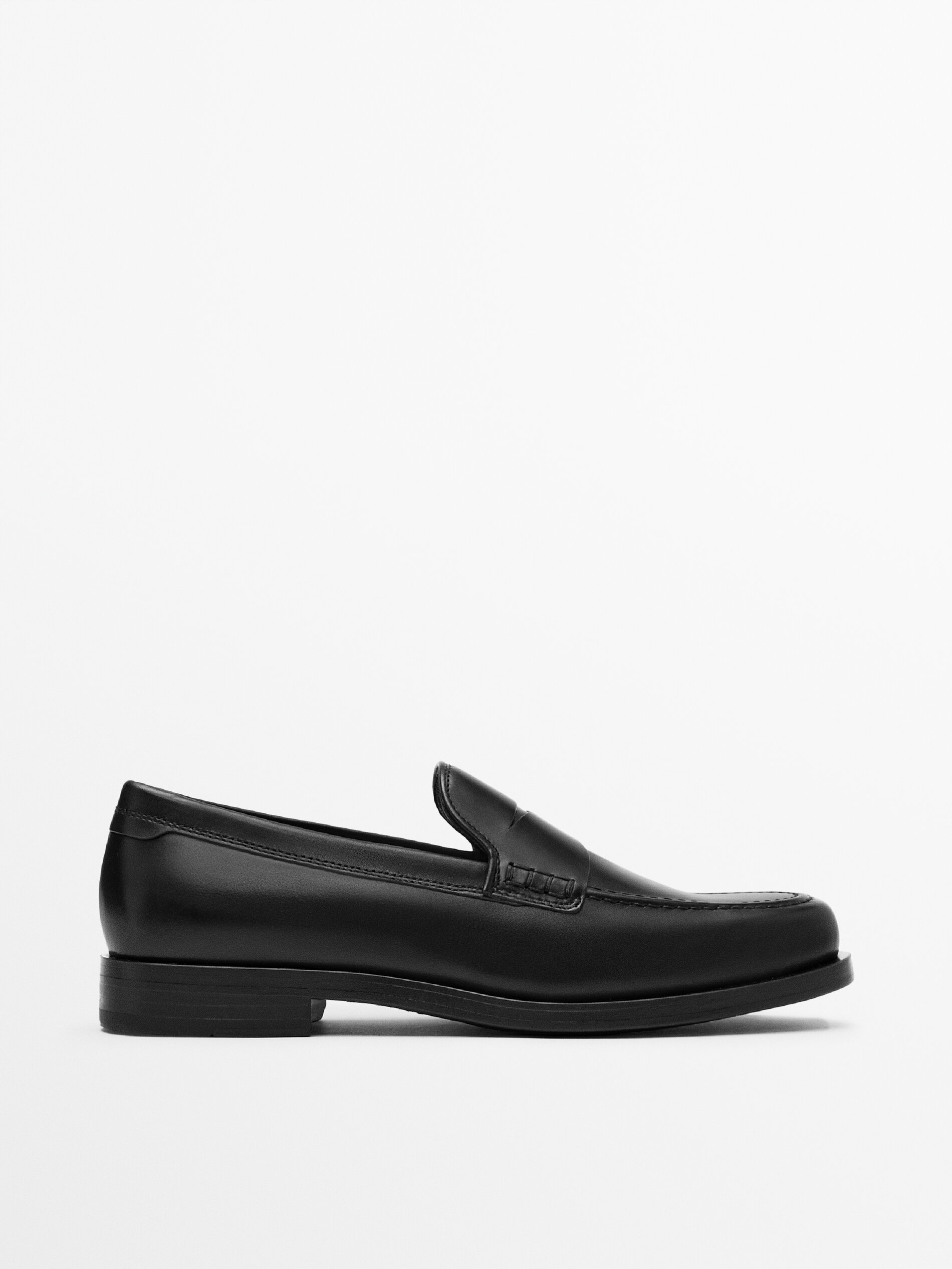 Mocasín piel napa cepillada - NEGRO