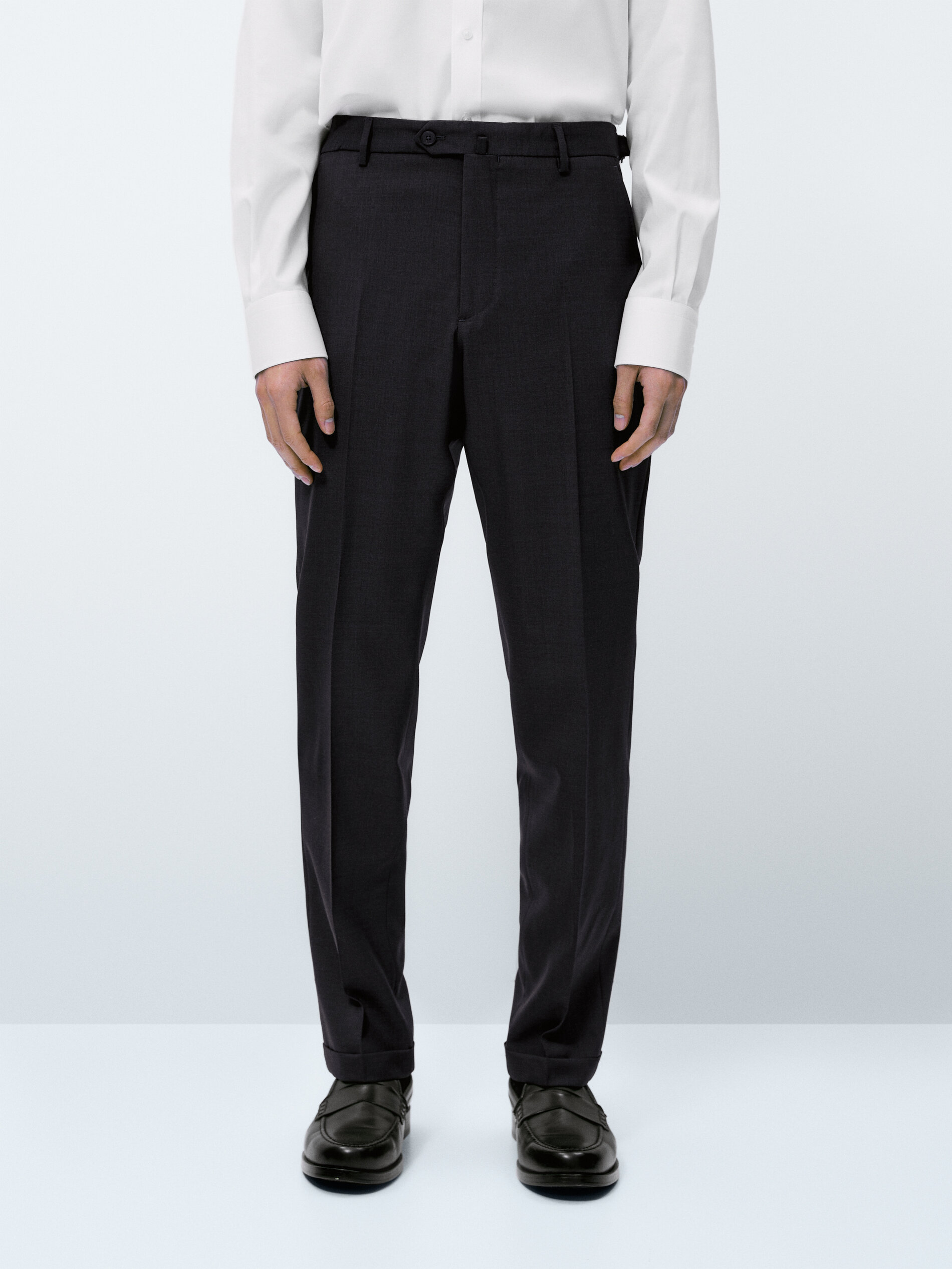 Pantalón traje gris lana bi-stretch - GRIS