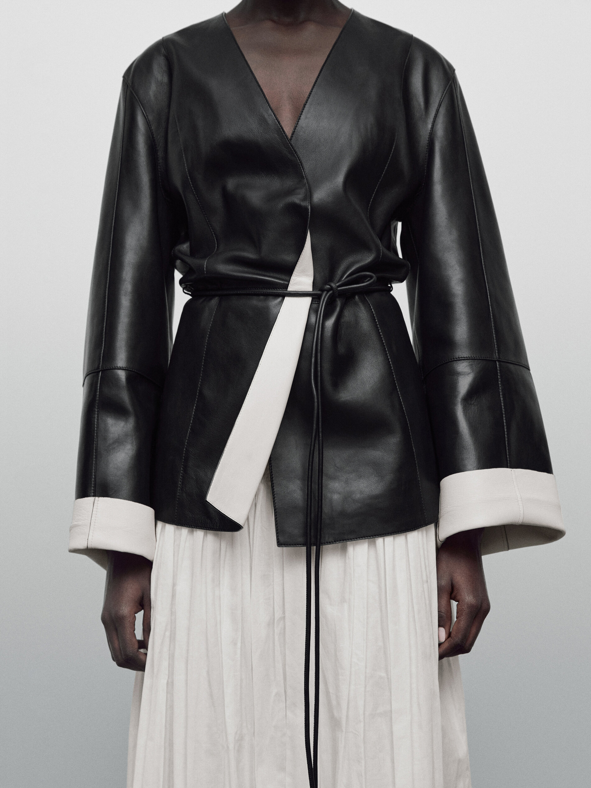 Falda midi pliegues Limited edition - BLANCO