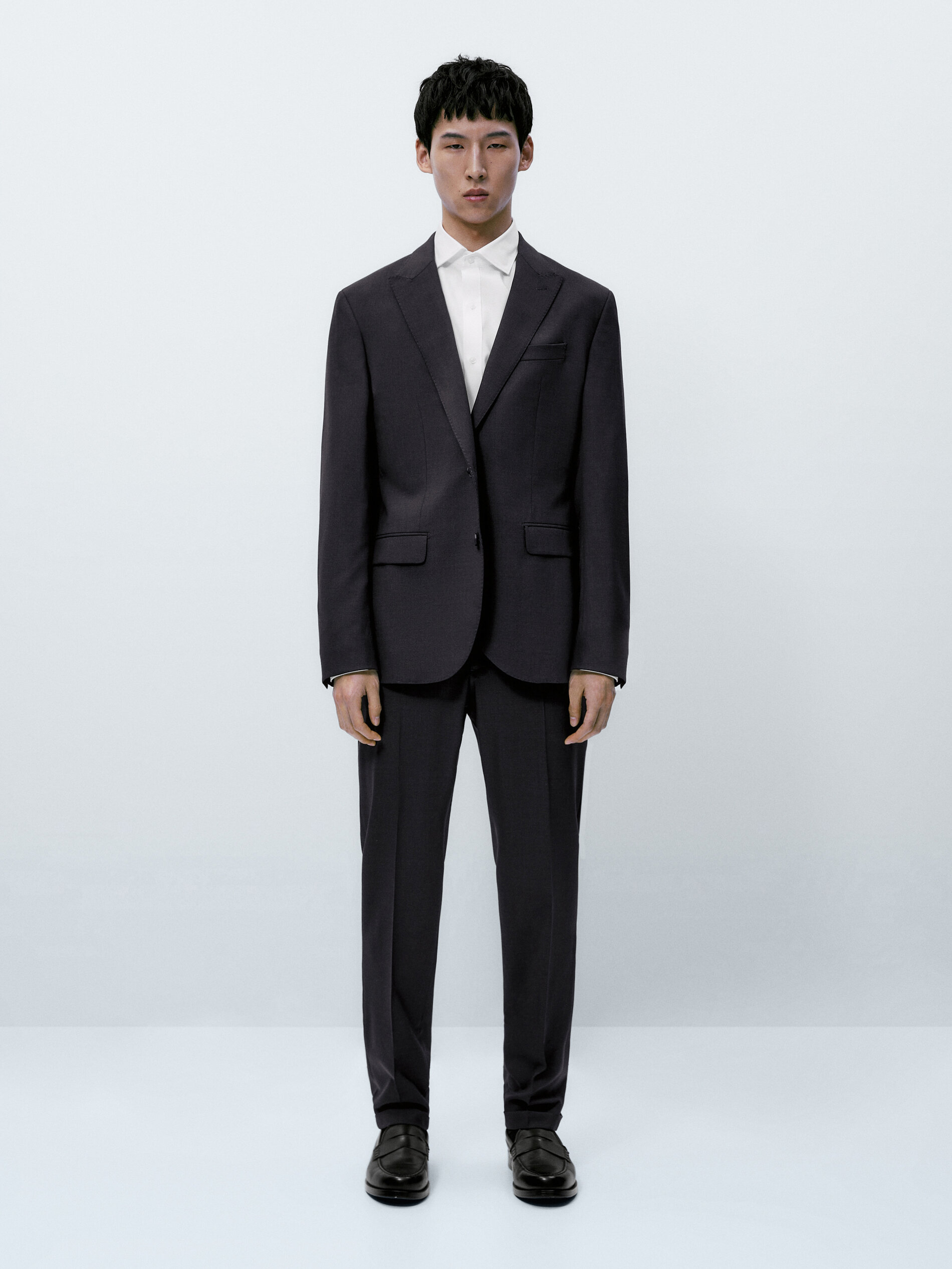 Pantalón traje gris lana bi-stretch - GRIS