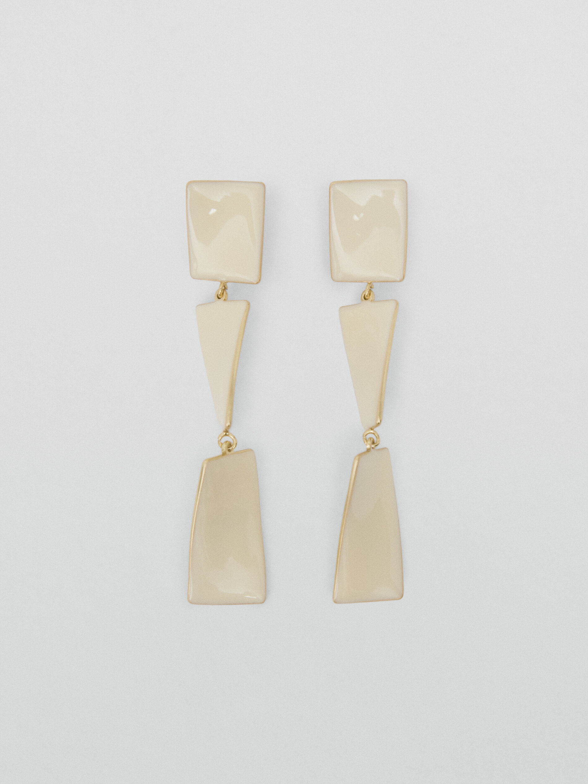 Pendientes tres piezas esmaltadas Limited edition - BLANCO