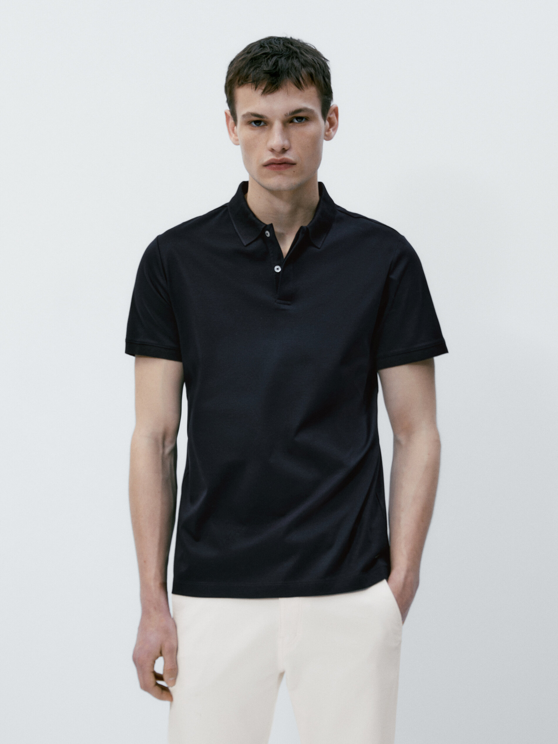 Polo mezcla algodón mercerizado - AZUL MARINO