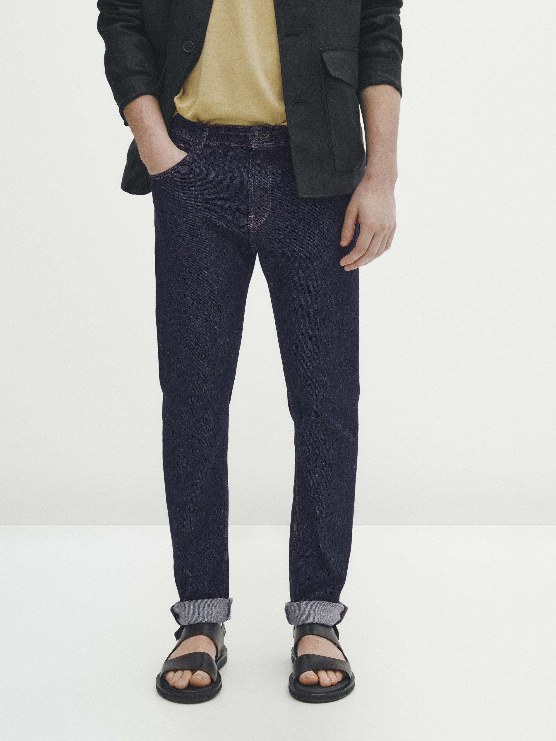 Pantalón vaquero desencolado slim fit - INDIGO