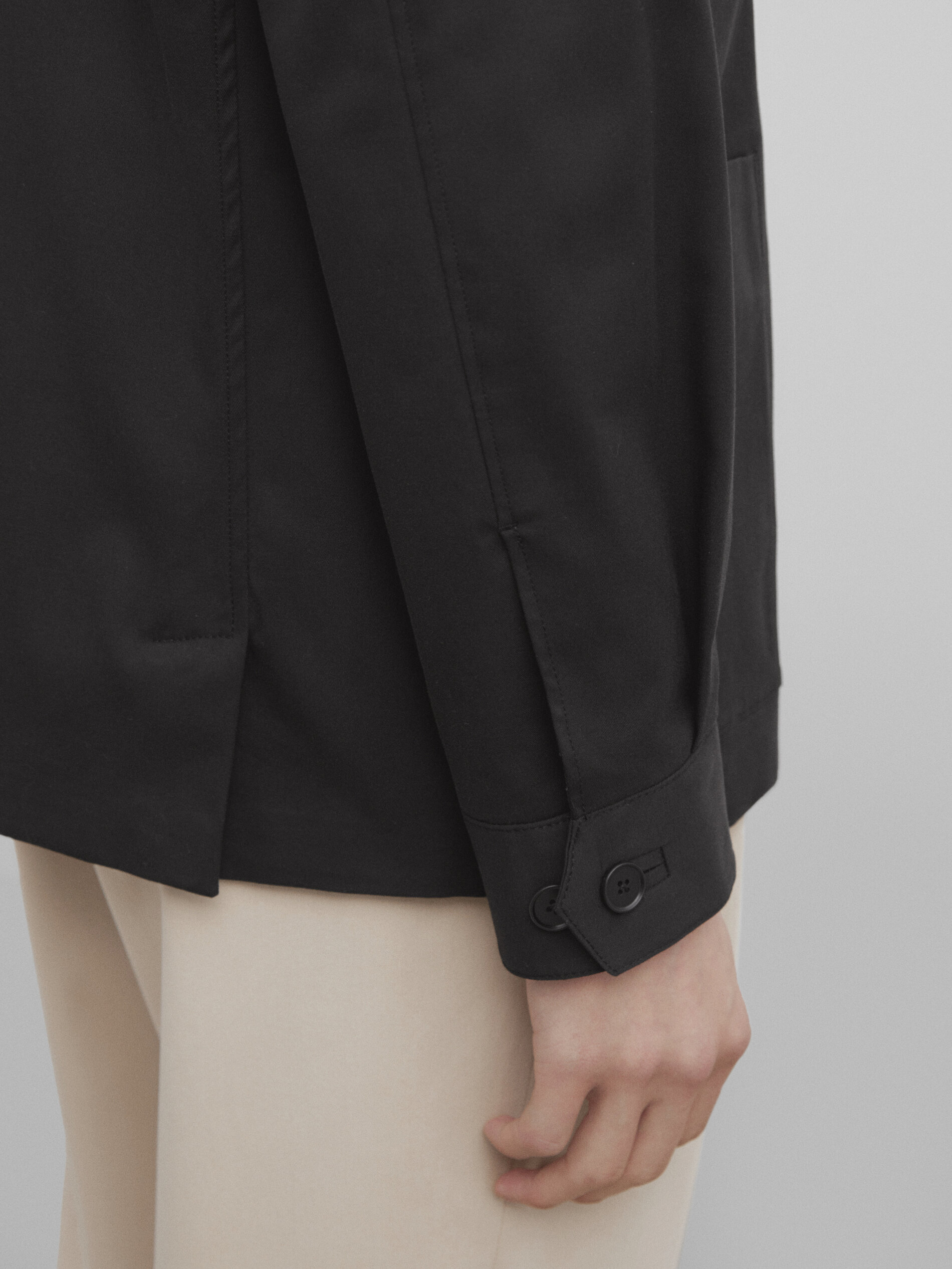 Sobrecamisa mezcla algodón -Studio - NEGRO