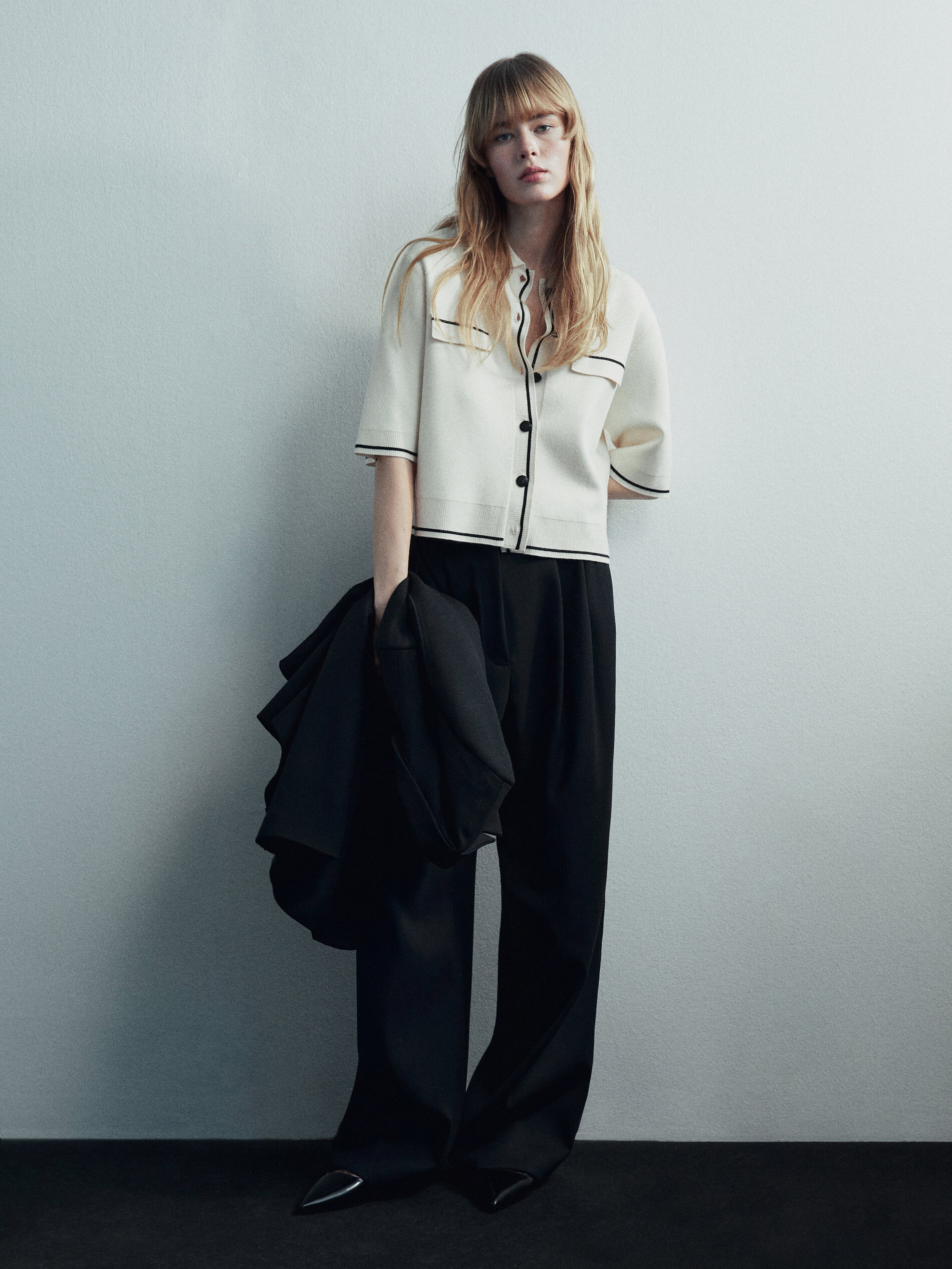 Cárdigan punto manga corta - CRUDO