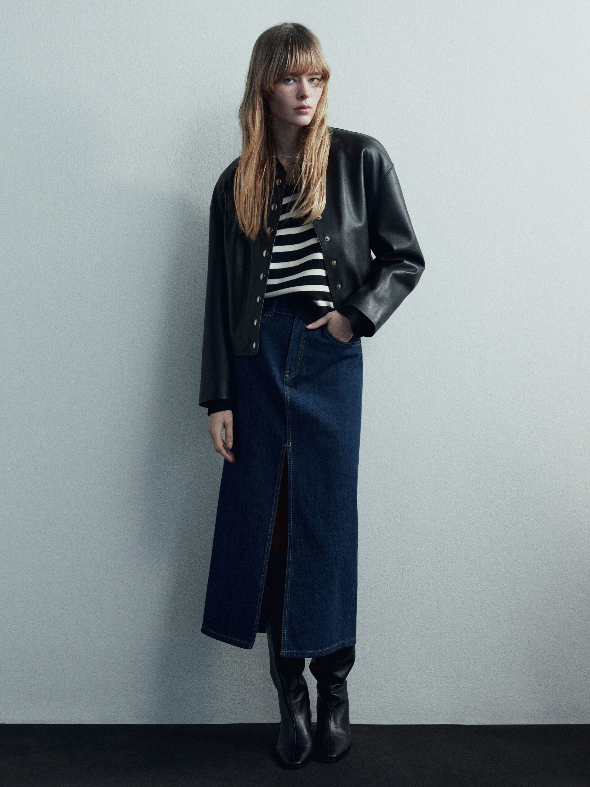 Jersey rayas cuello polo - NEGRO