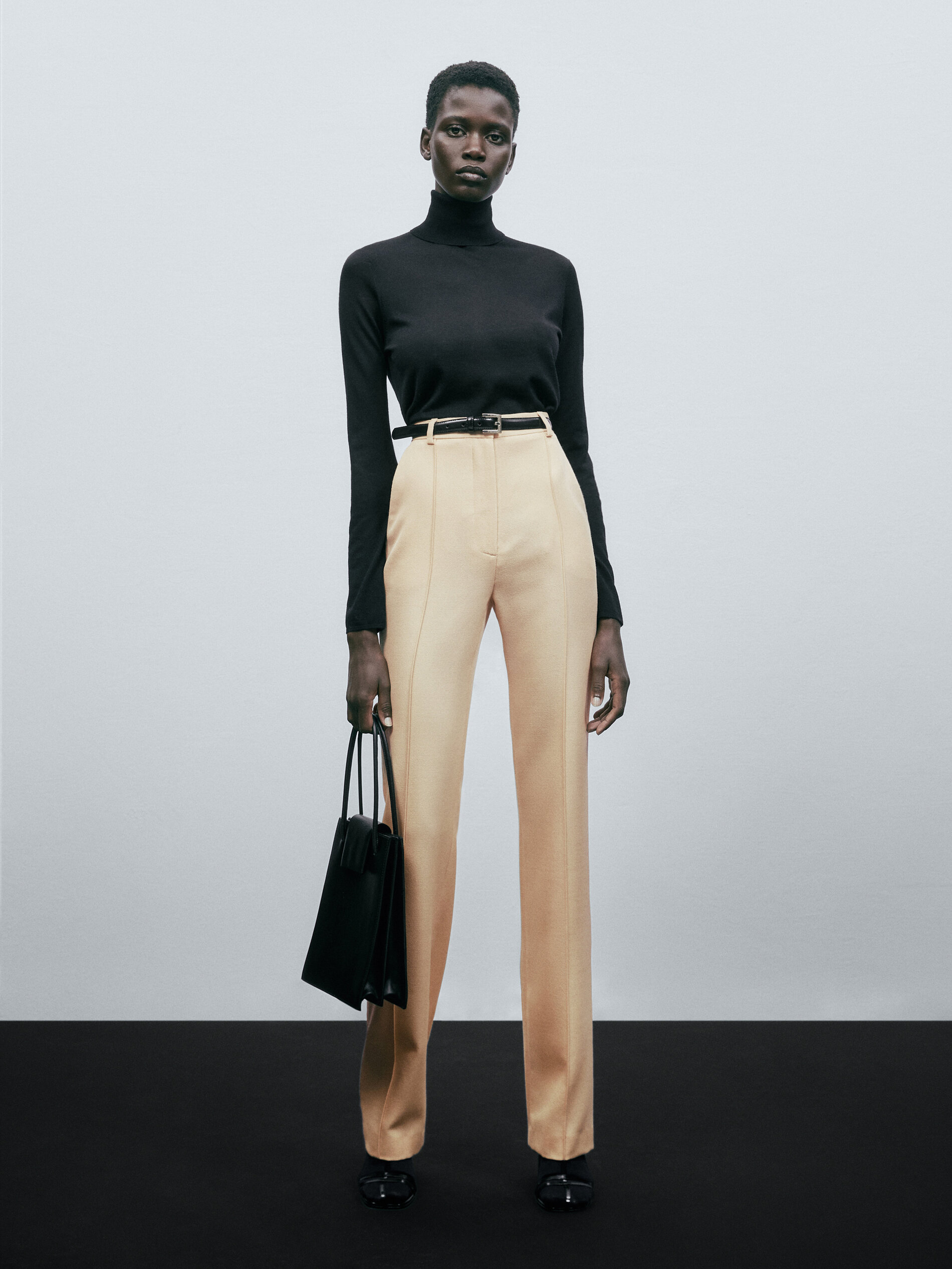 Jersey 100% lana merino extrafino - NEGRO