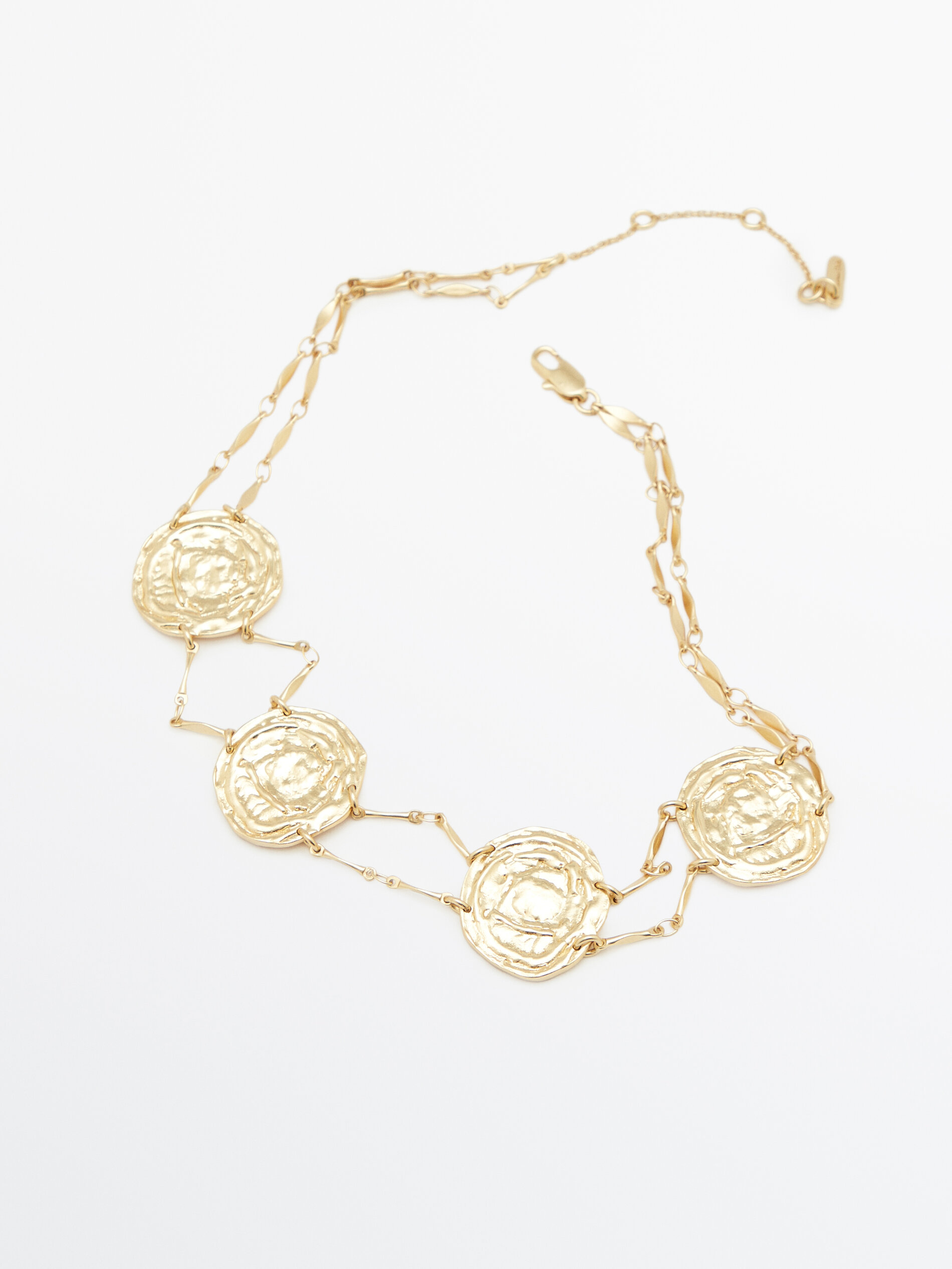 Collar choker monedas baño oro - DORADO