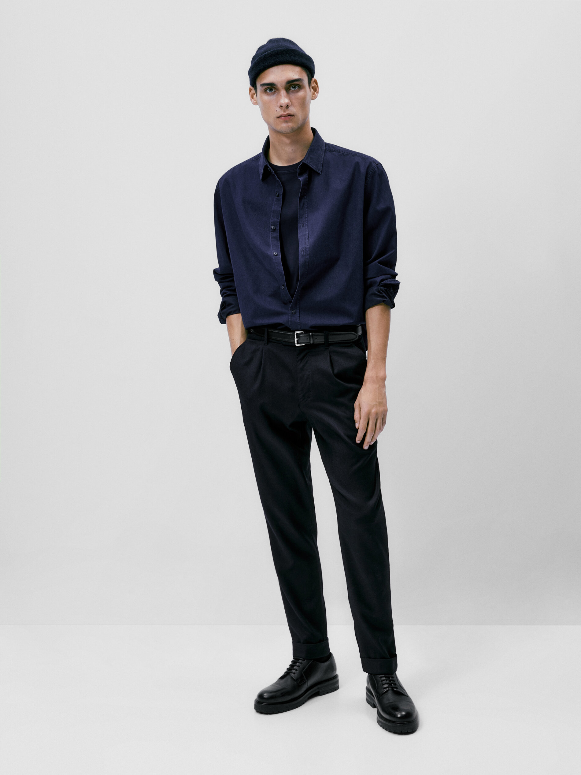 Camisa denim 100% algodón regular fit - AZULÓN