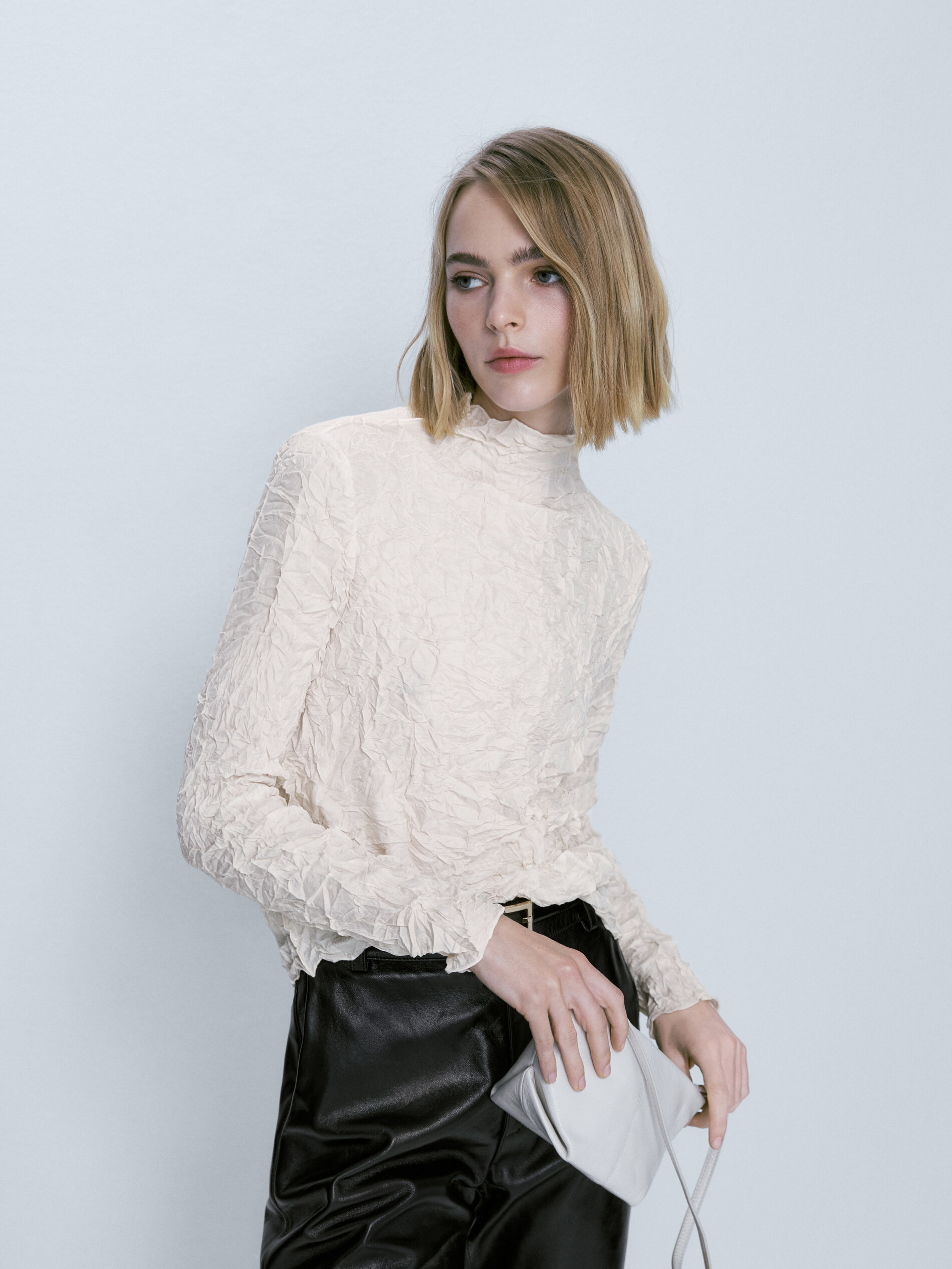 Camiseta efecto arrugado - CRUDO