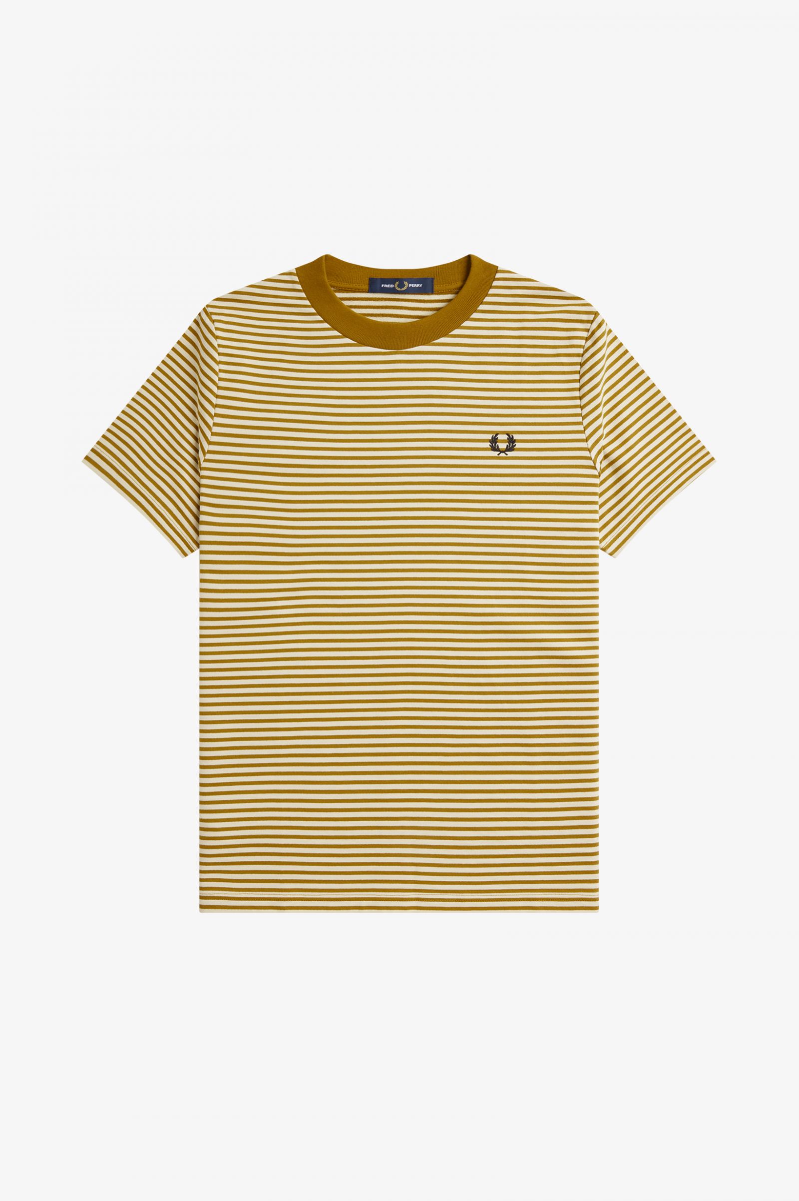 Fine Stripe Heavyweight T-Shirt Oatmeal / Dark Caramel