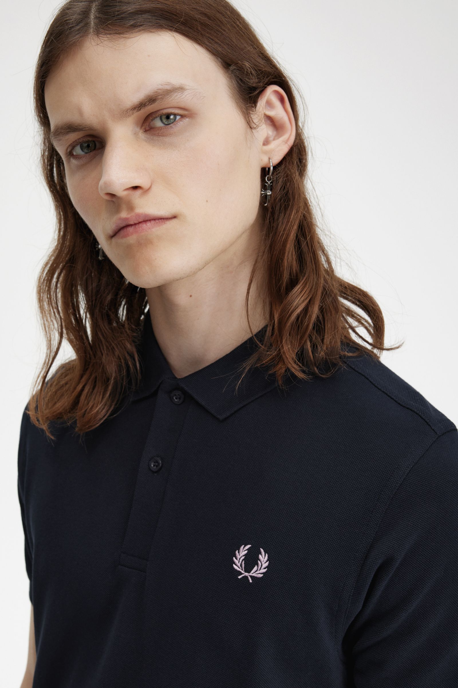 The Fred Perry ShirtM6000 Navy / Dark Pink