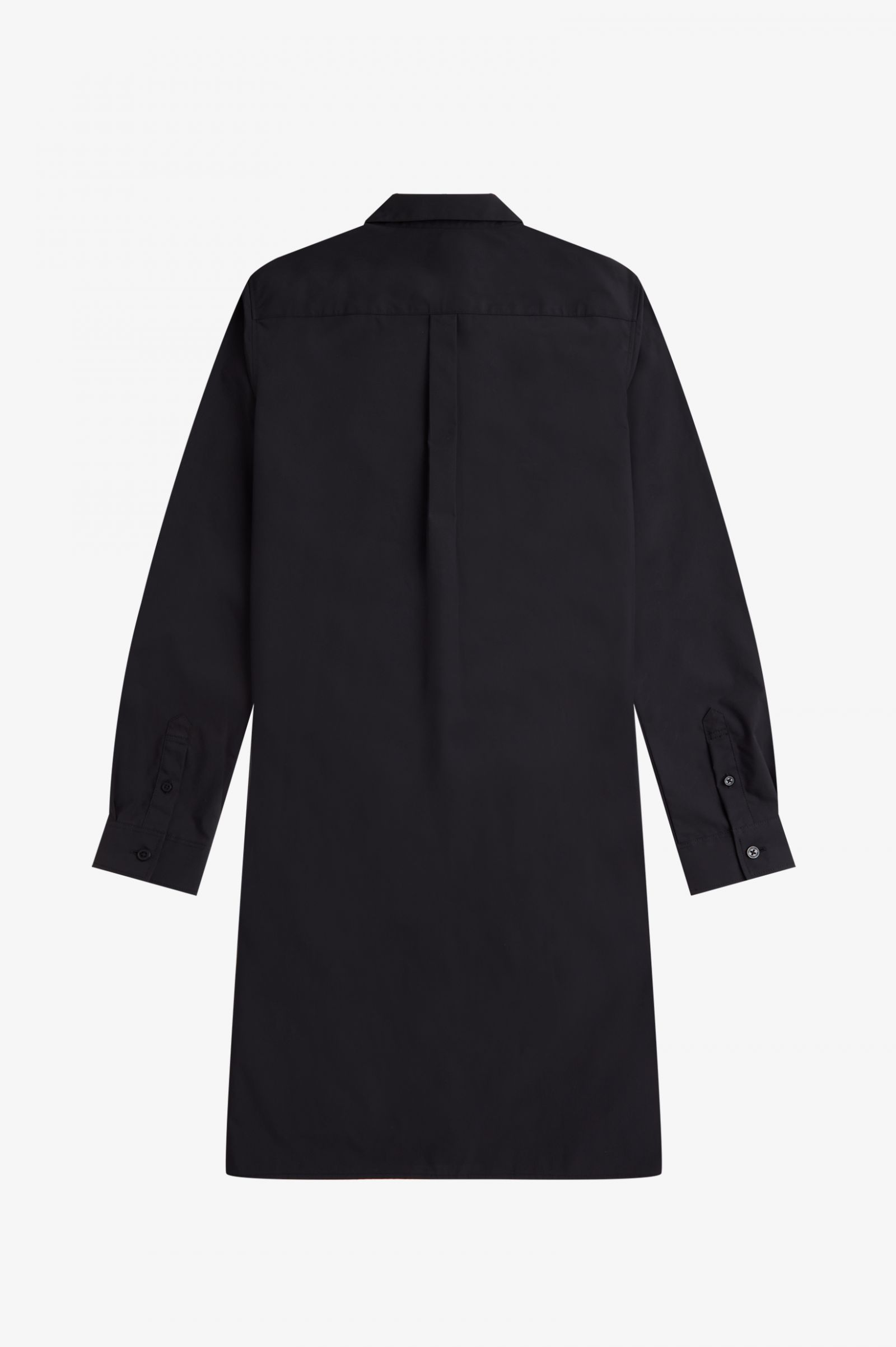 Button-Through Shirt Dress Black