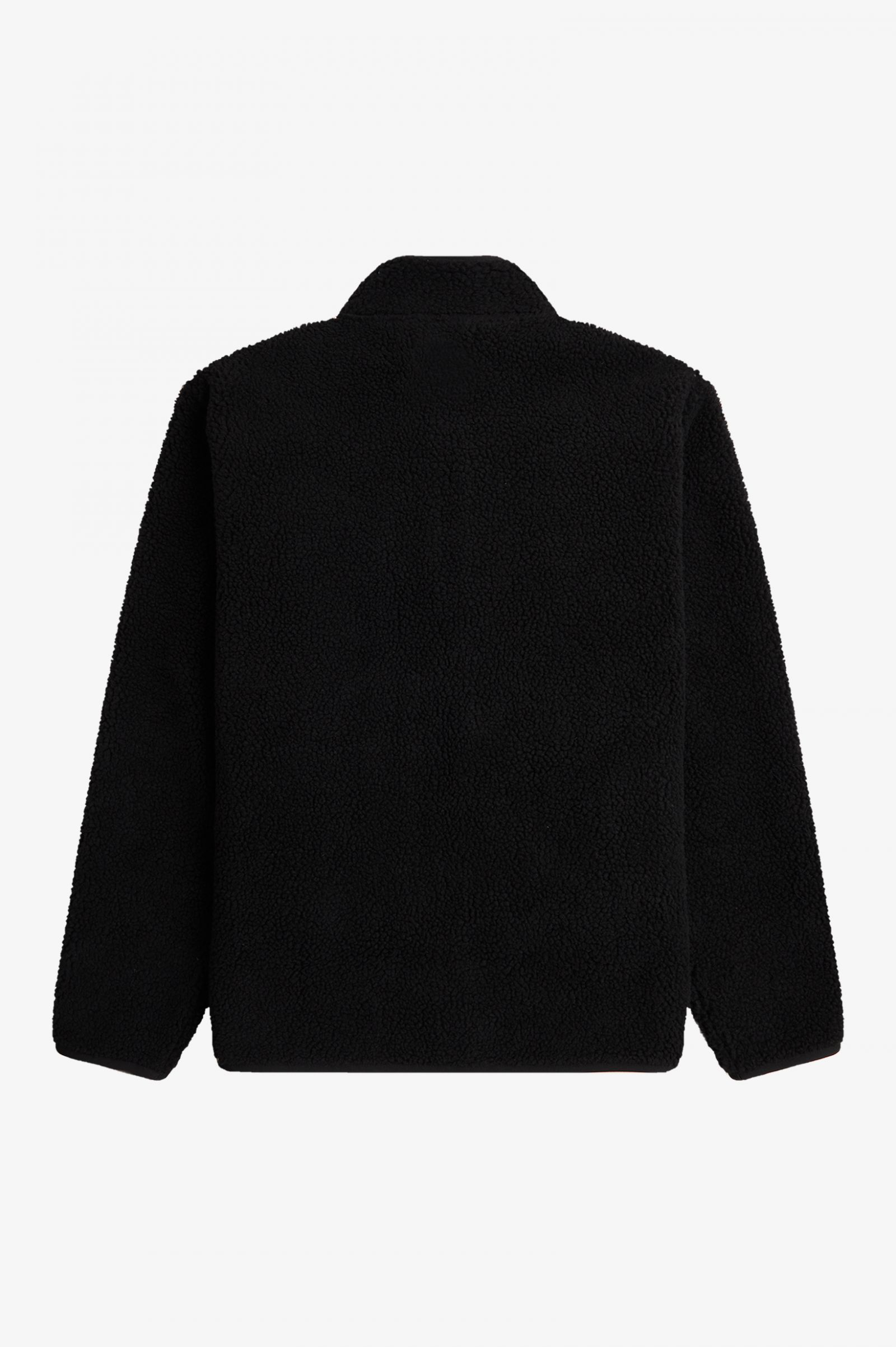 Zip Through Borg Fleece Black