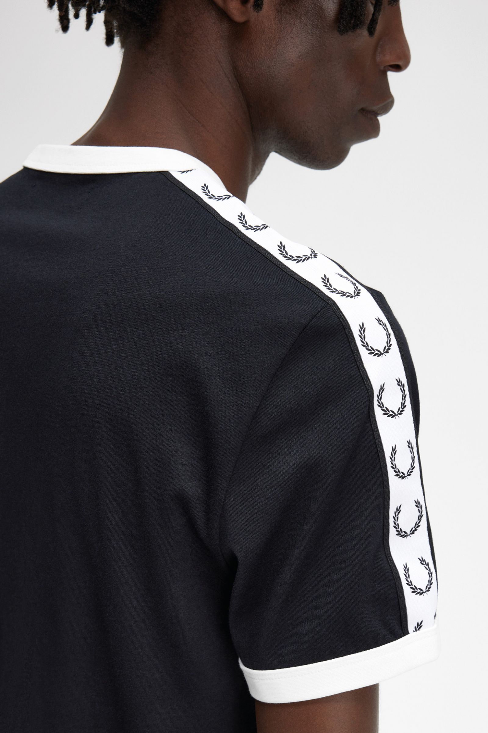 Taped Ringer T-Shirt Black