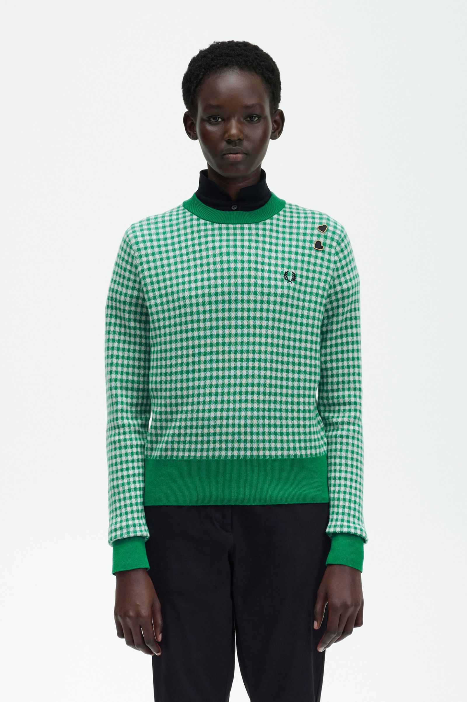 Amy Winehouse FoundationGingham Jumper Fred Perry Green