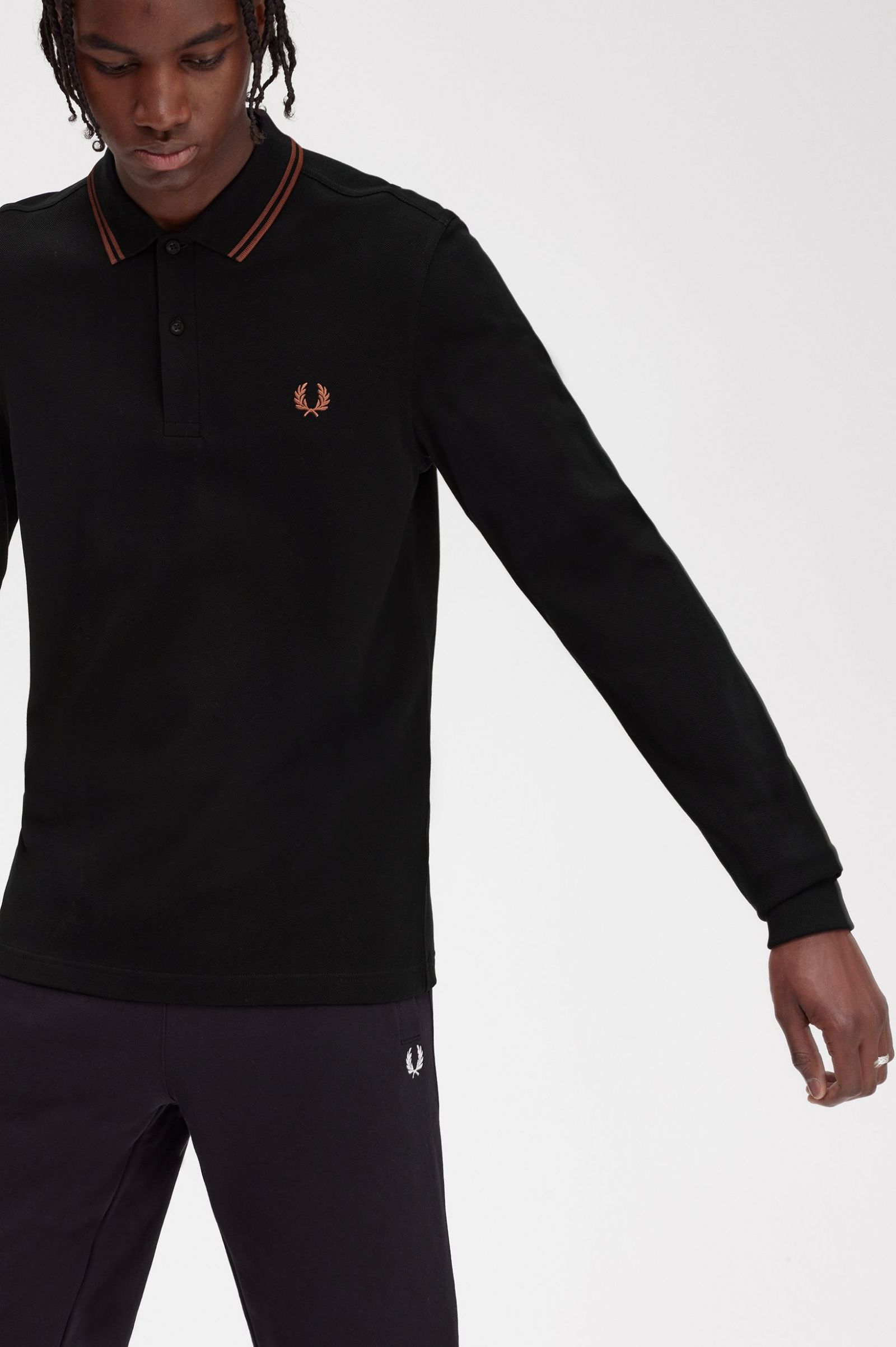 The Fred Perry ShirtM3636 Black / Whisky Brown / Whisky Brown