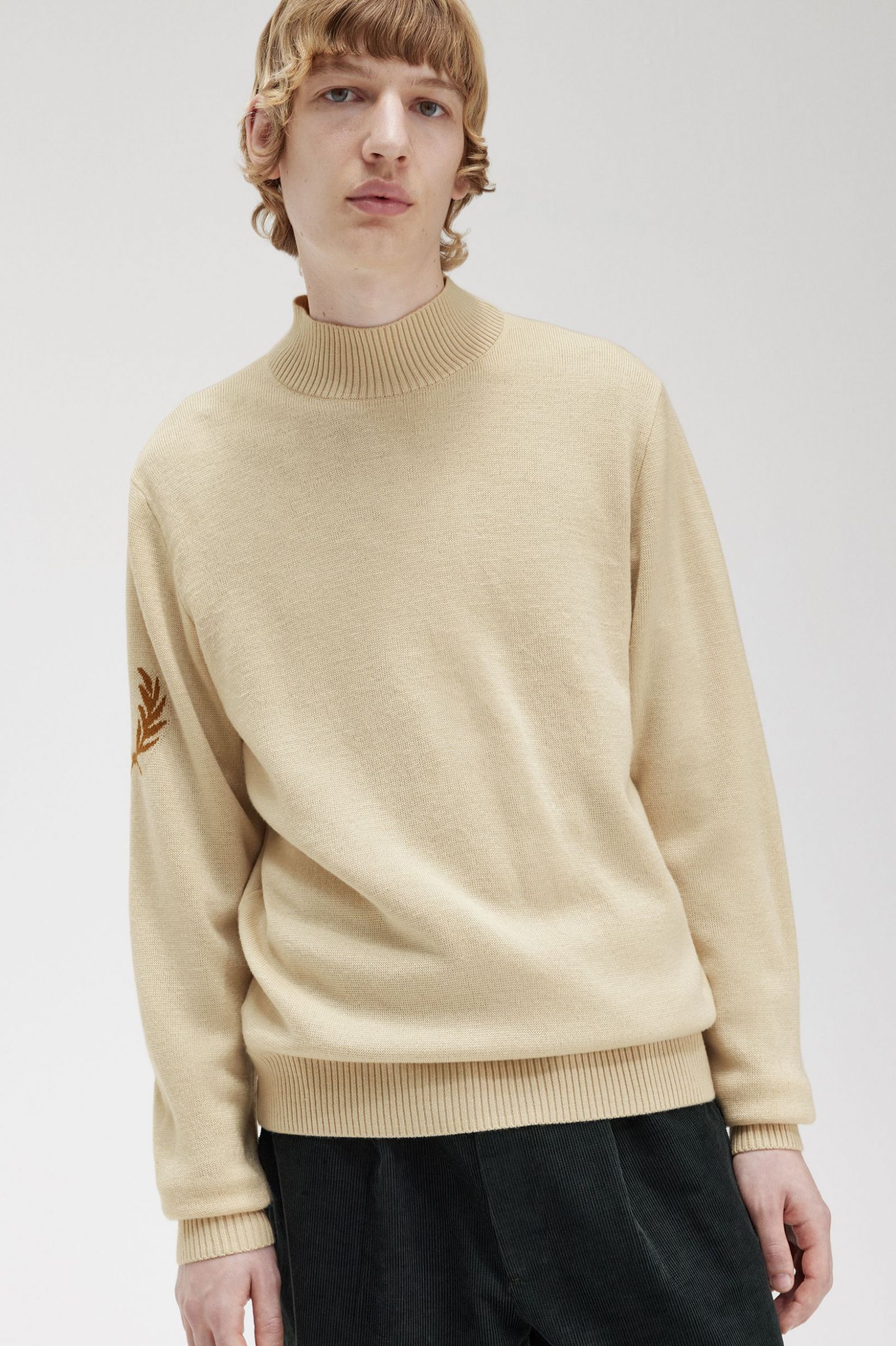 Laurel Wreath Mock Neck Jumper Oatmeal