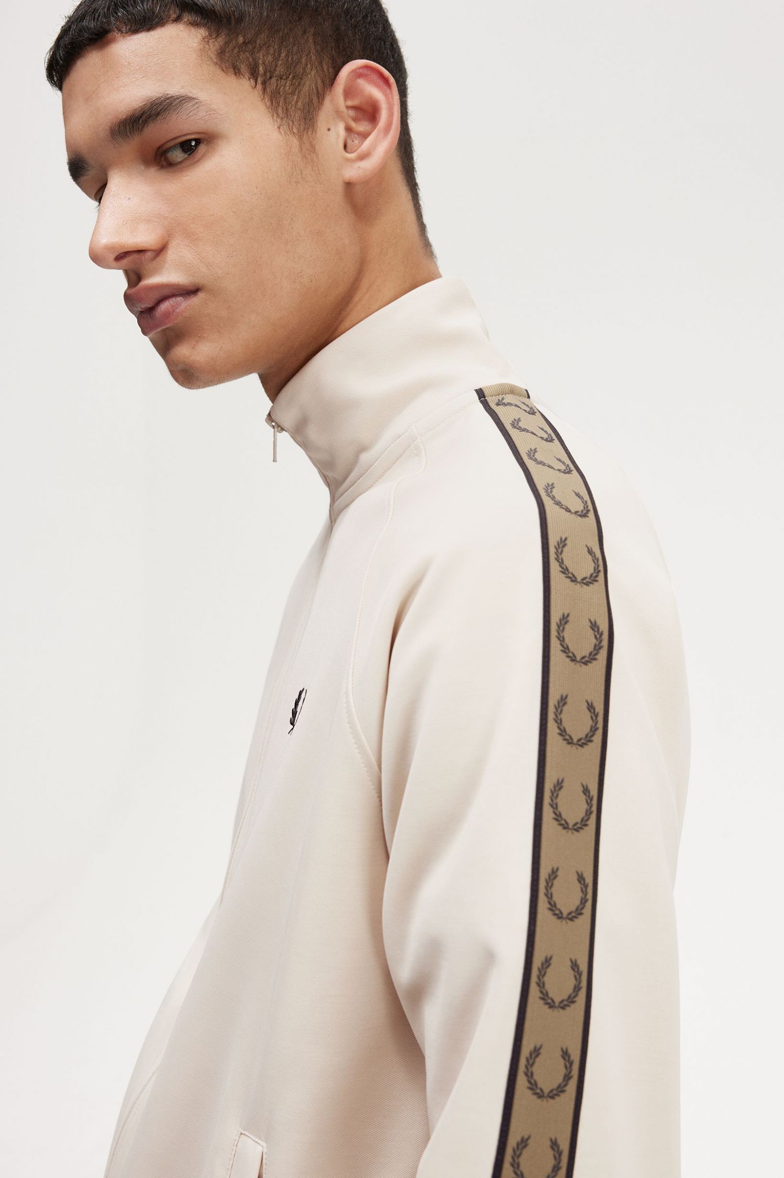 Contrast Tape Track Jacket Oatmeal / Shaded Stone
