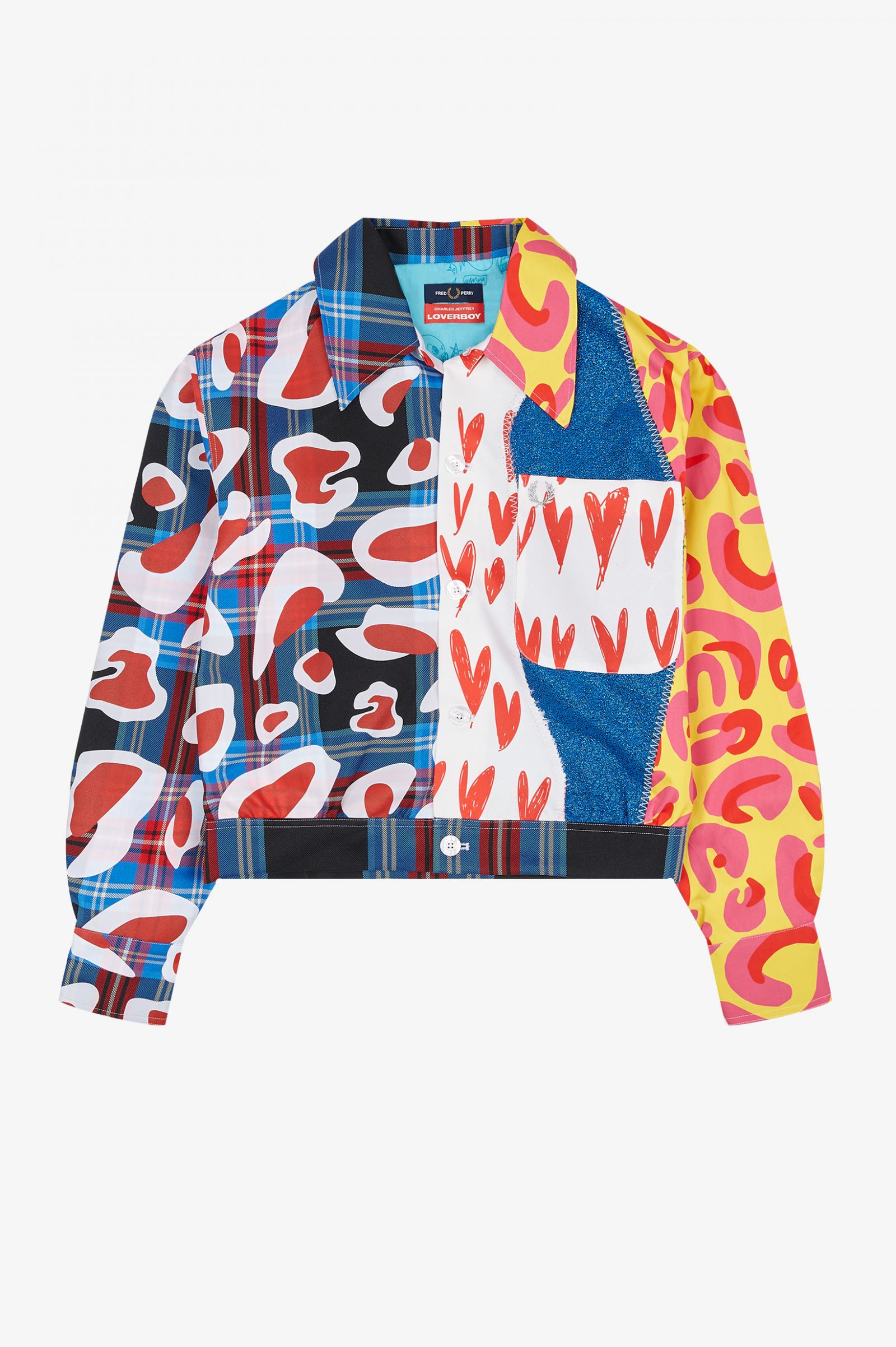 Charles Jeffrey LoverboyCropped Tartan Patchwork Jacket White