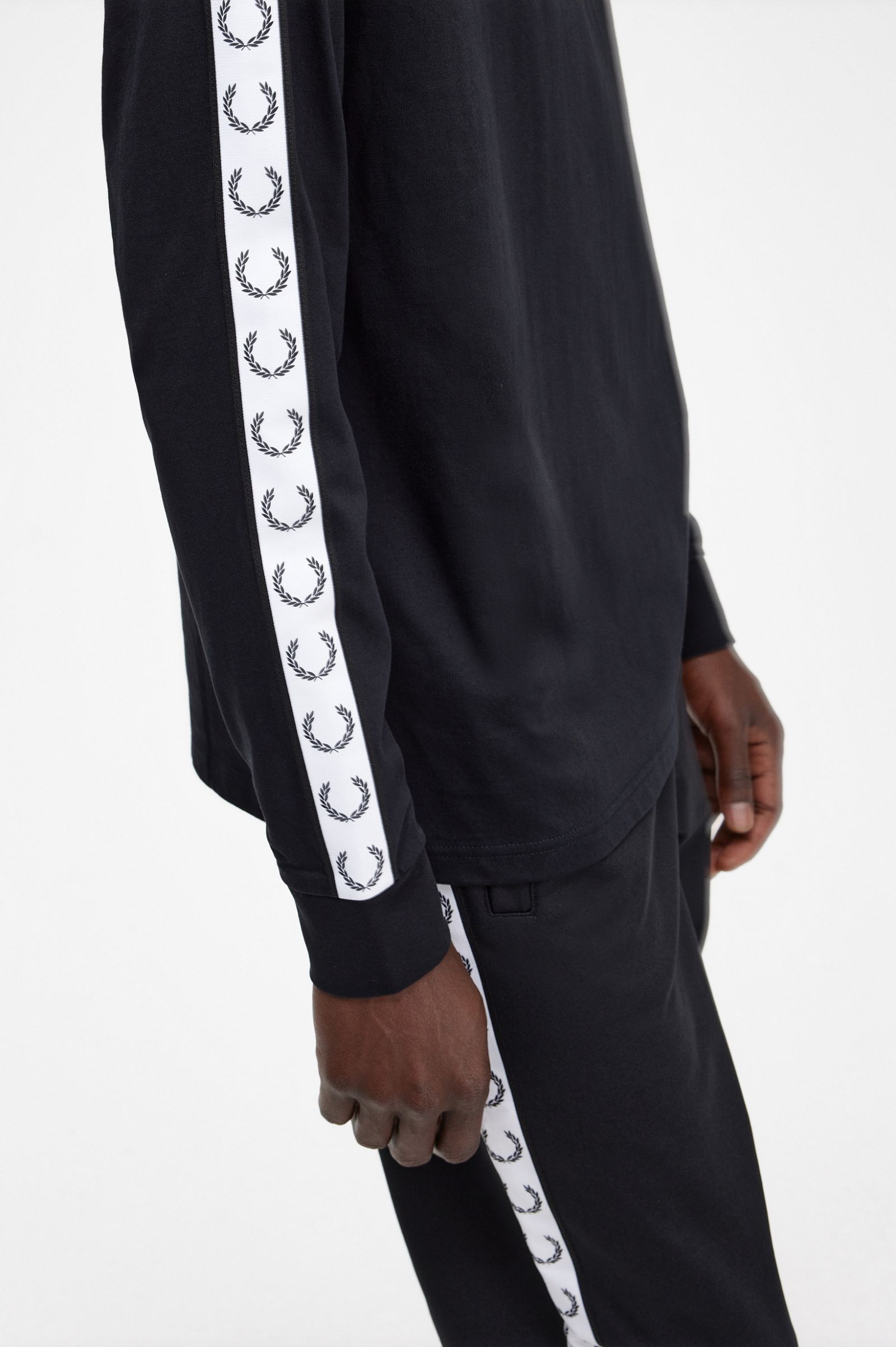 Taped Long Sleeve T-Shirt Black
