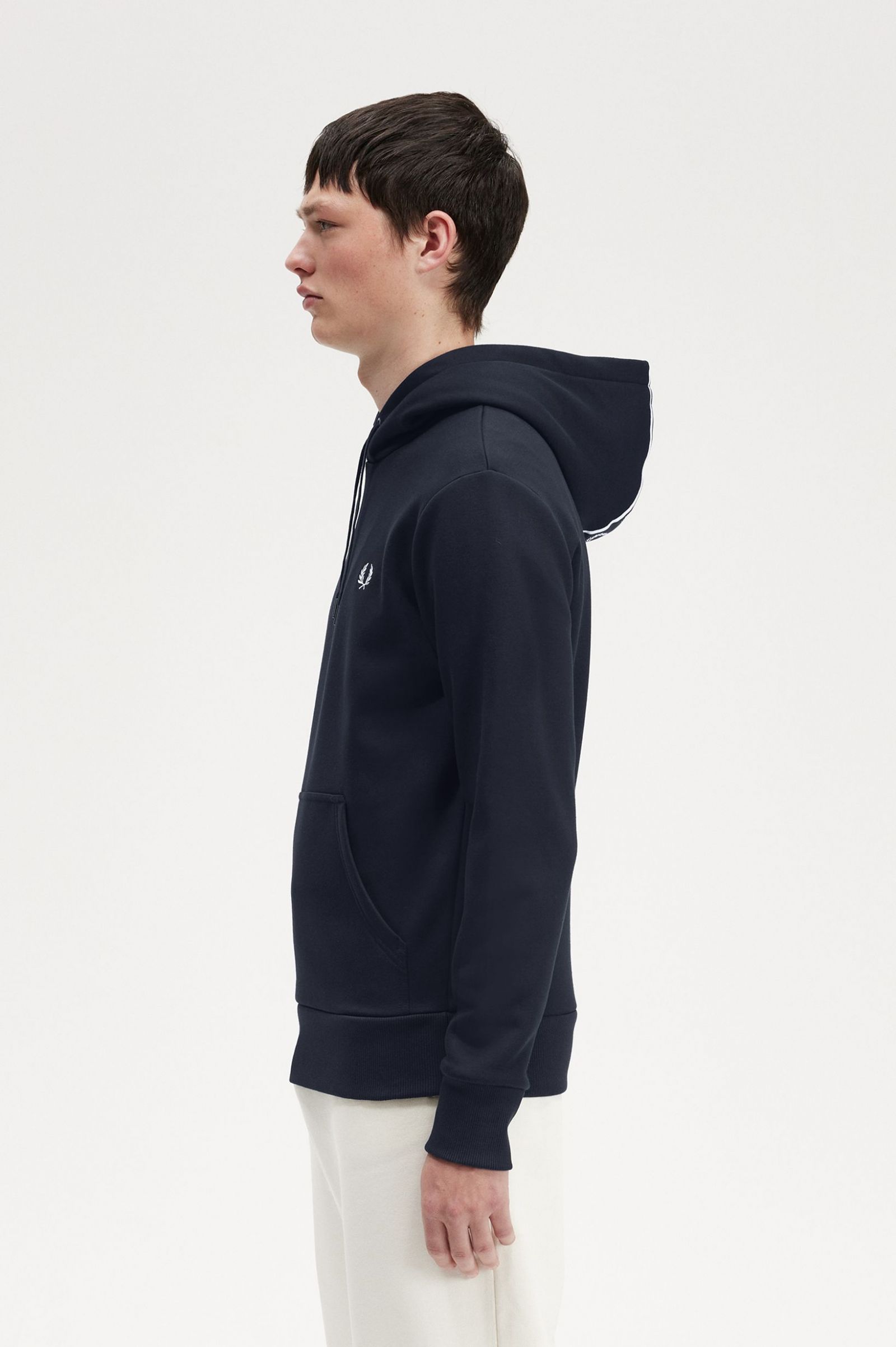 Tape Detail Hooded Sweatshirt Black