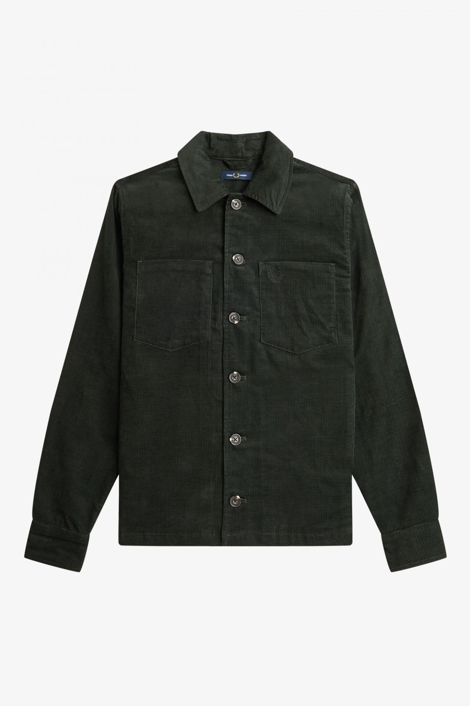 Waffle Cord Overshirt Night Green