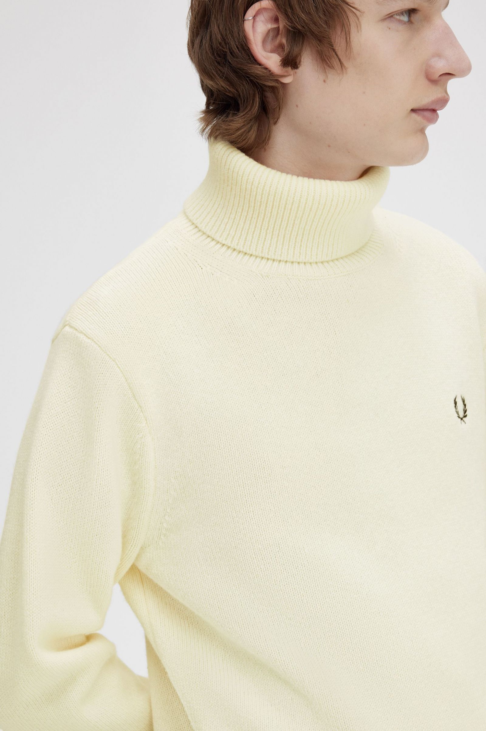 Knitted Roll Neck Jumper Ecru
