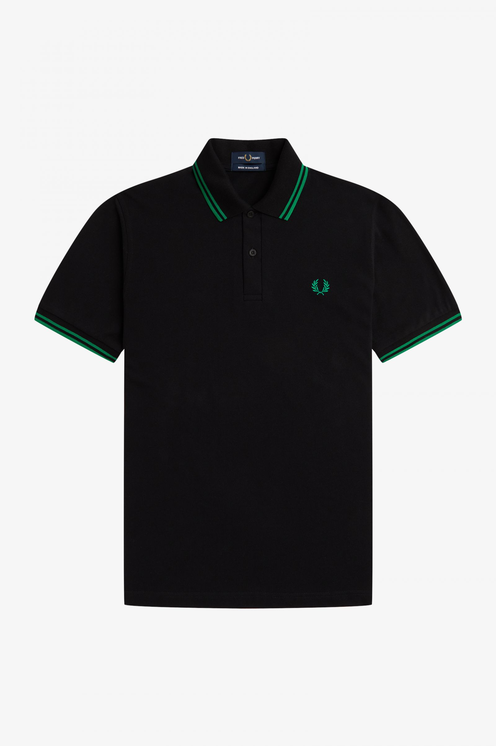 The Fred Perry ShirtM12 Black / Fred Perry Green / Fred Perry Green