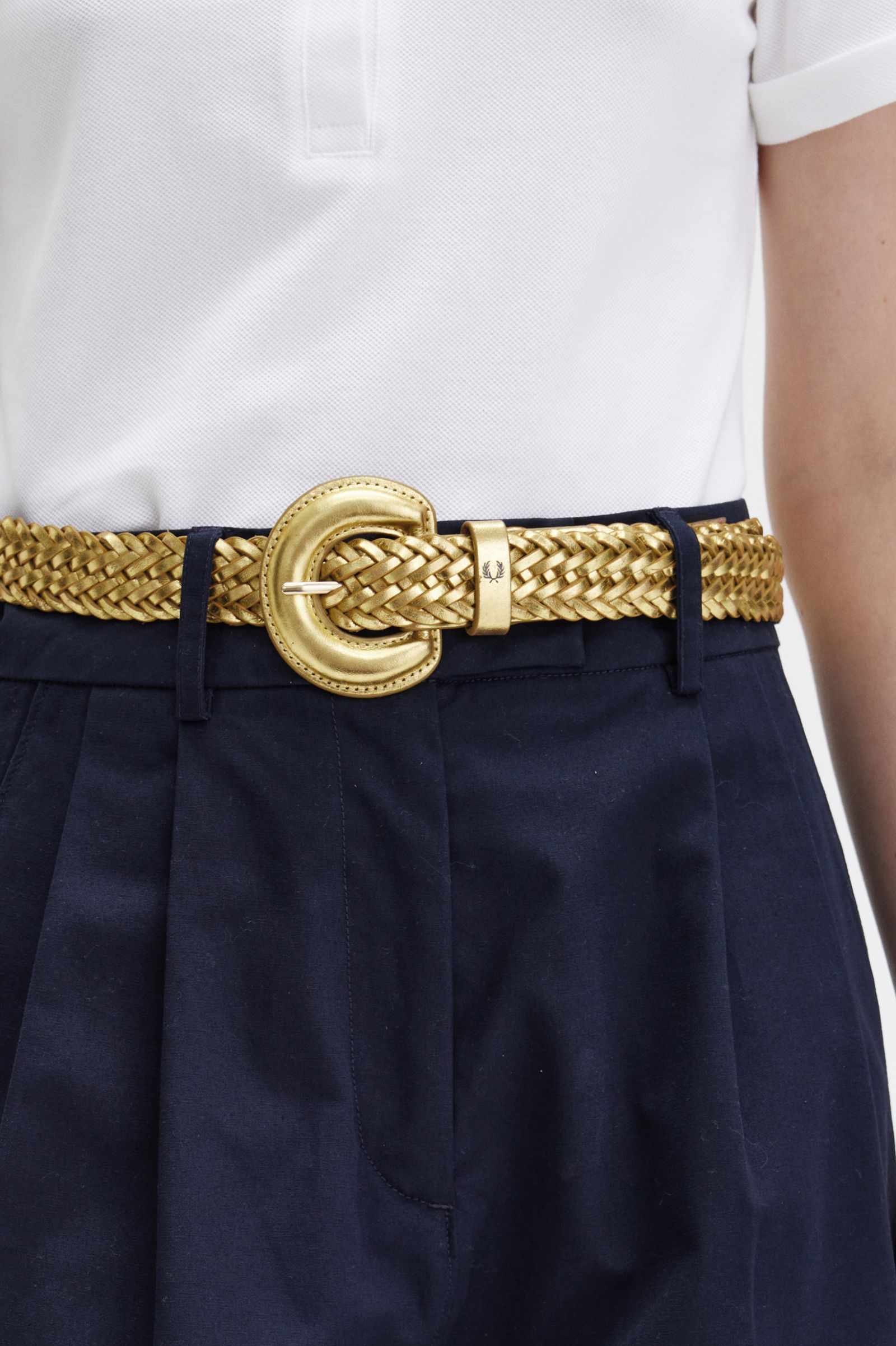 Amy Winehouse FoundationWoven Leather Belt Gold