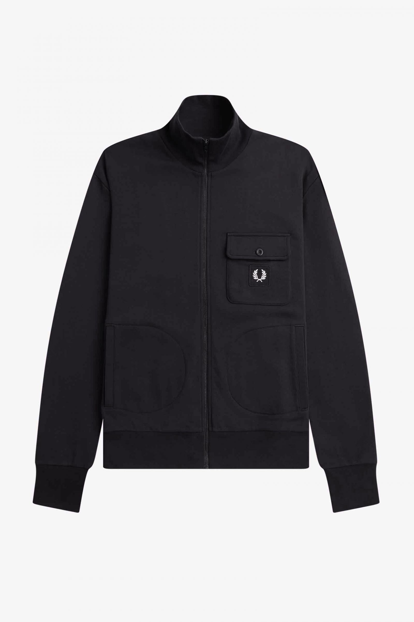 Funnel Neck Track Jacket Black