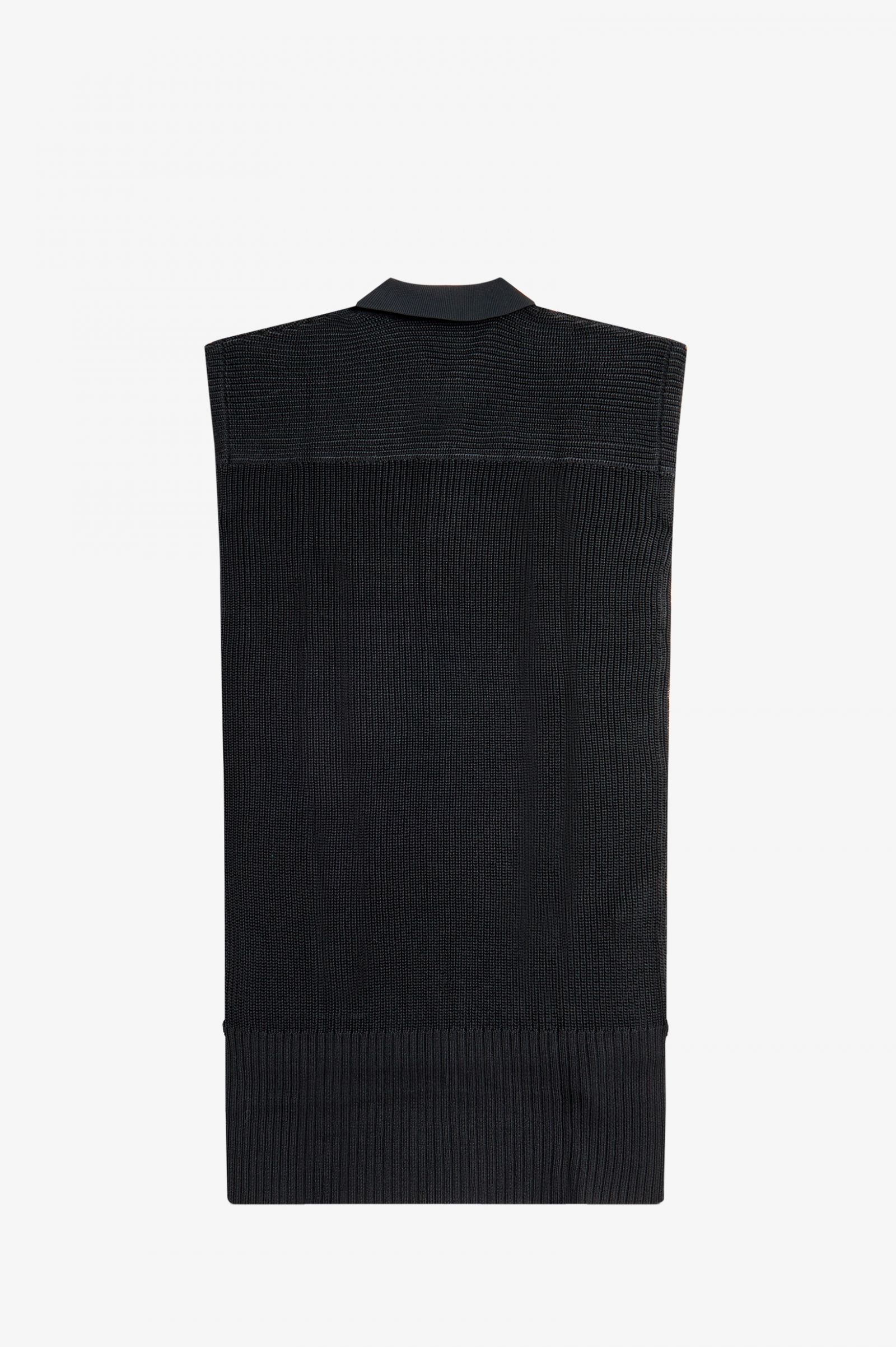 Knitted Shirt Dress Black