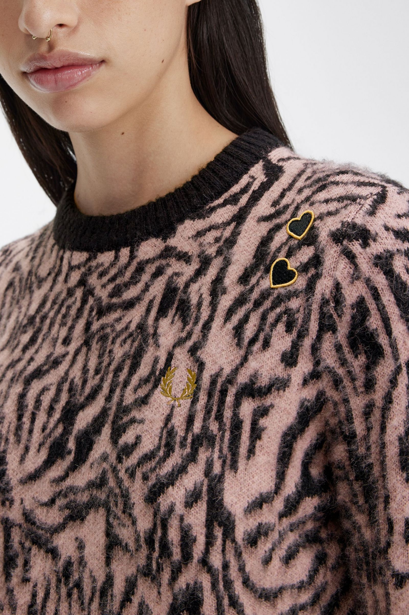 Amy Winehouse FoundationZebra Jumper Dusty Rose Pink