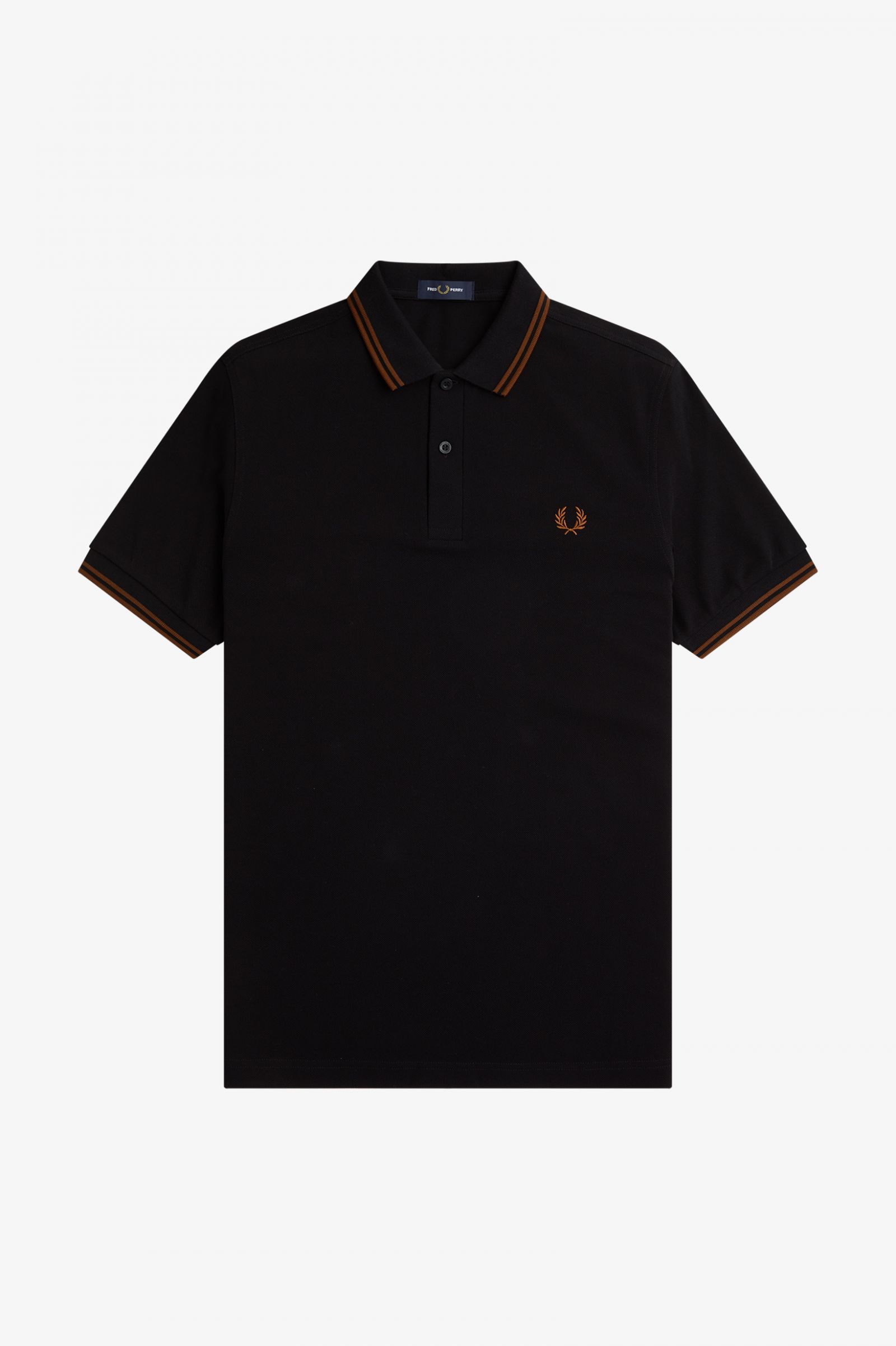 The Fred Perry ShirtM3600 Black / Whisky Brown / Whisky Brown
