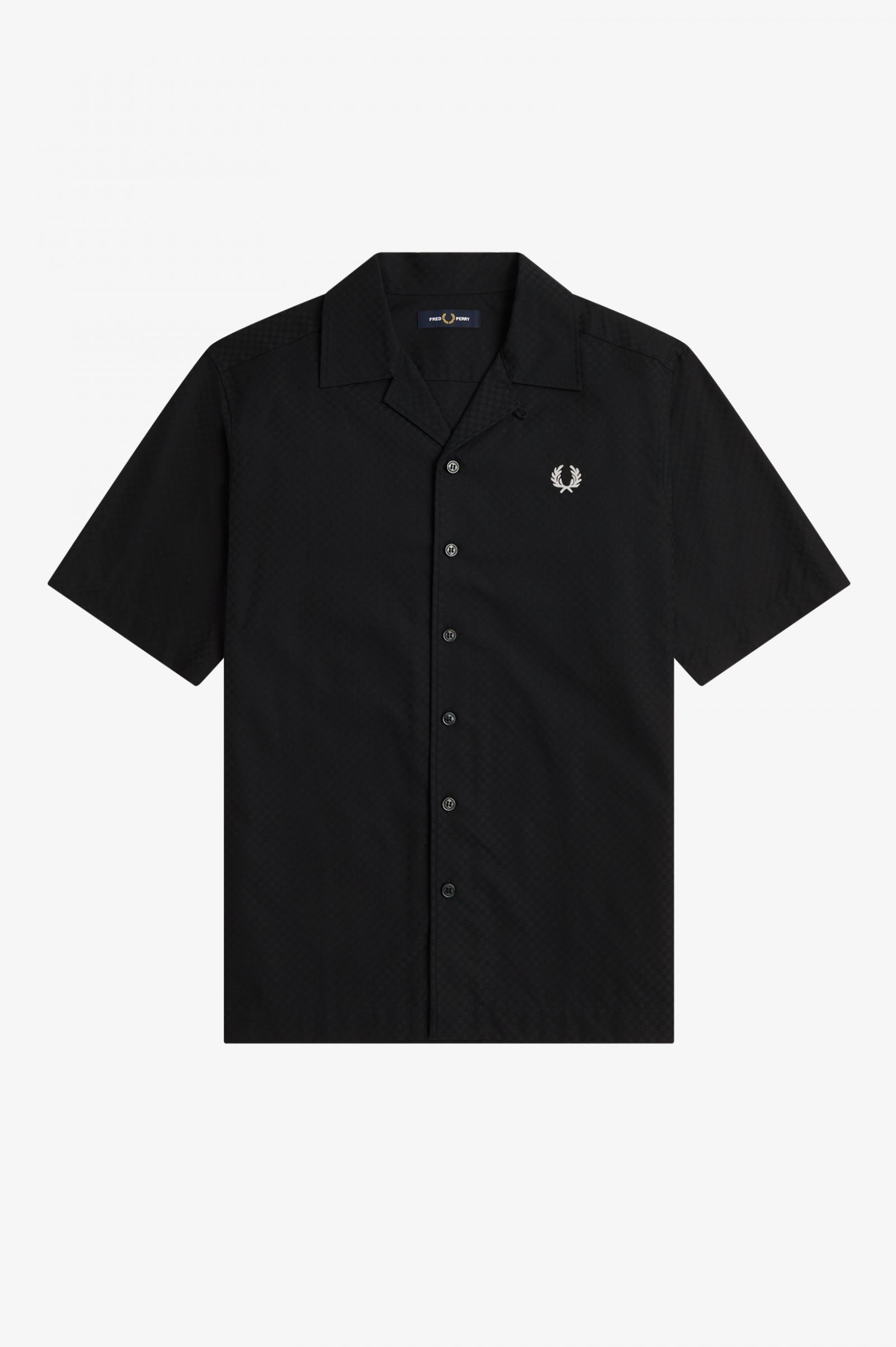 Chequerboard Revere Collar Shirt Black