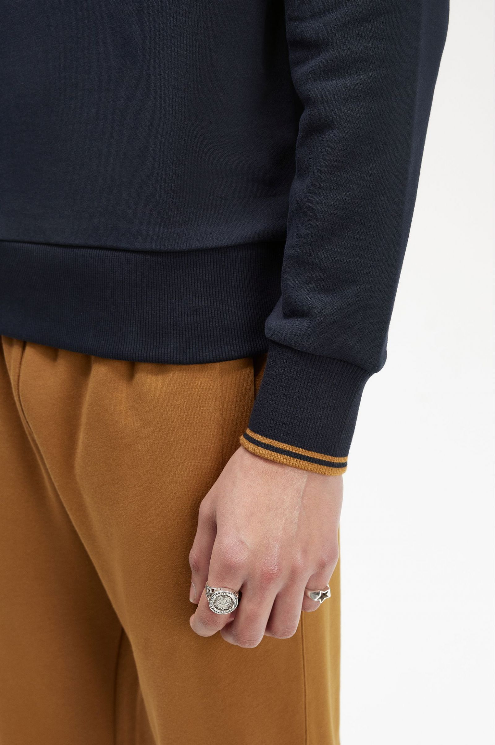 Crew Neck Sweatshirt Navy / Dark Caramel