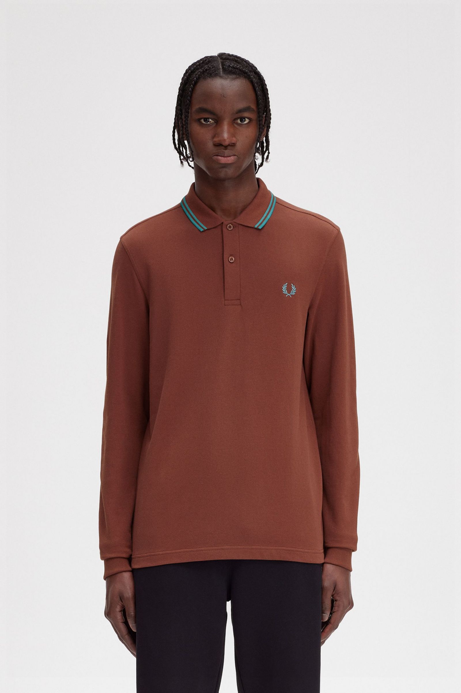 The Fred Perry ShirtM3636 Whisky Brown / Deep Mint / Deep Mint