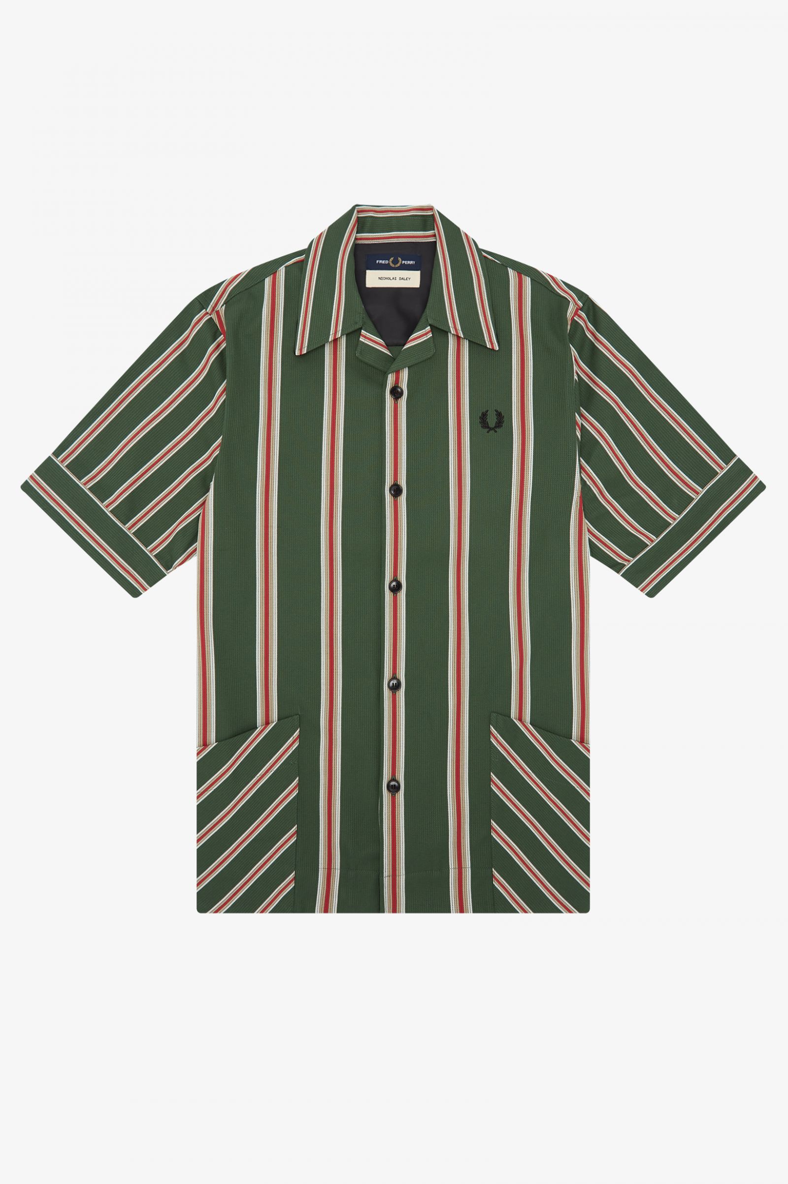 Nicholas DaleyVertical Stripe Shirt Black