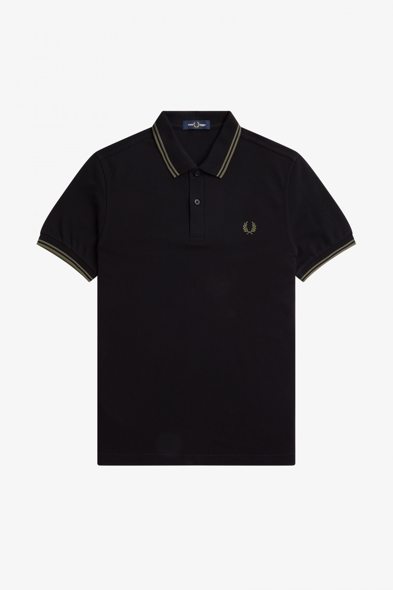 The Fred Perry ShirtM3600 Black / Field Green / Field Green