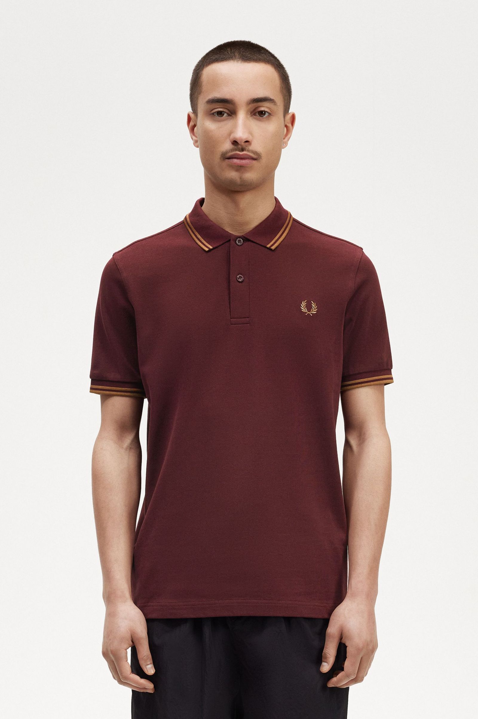 The Fred Perry ShirtM3600 Oxblood / Shaded Stone / Shaded Stone