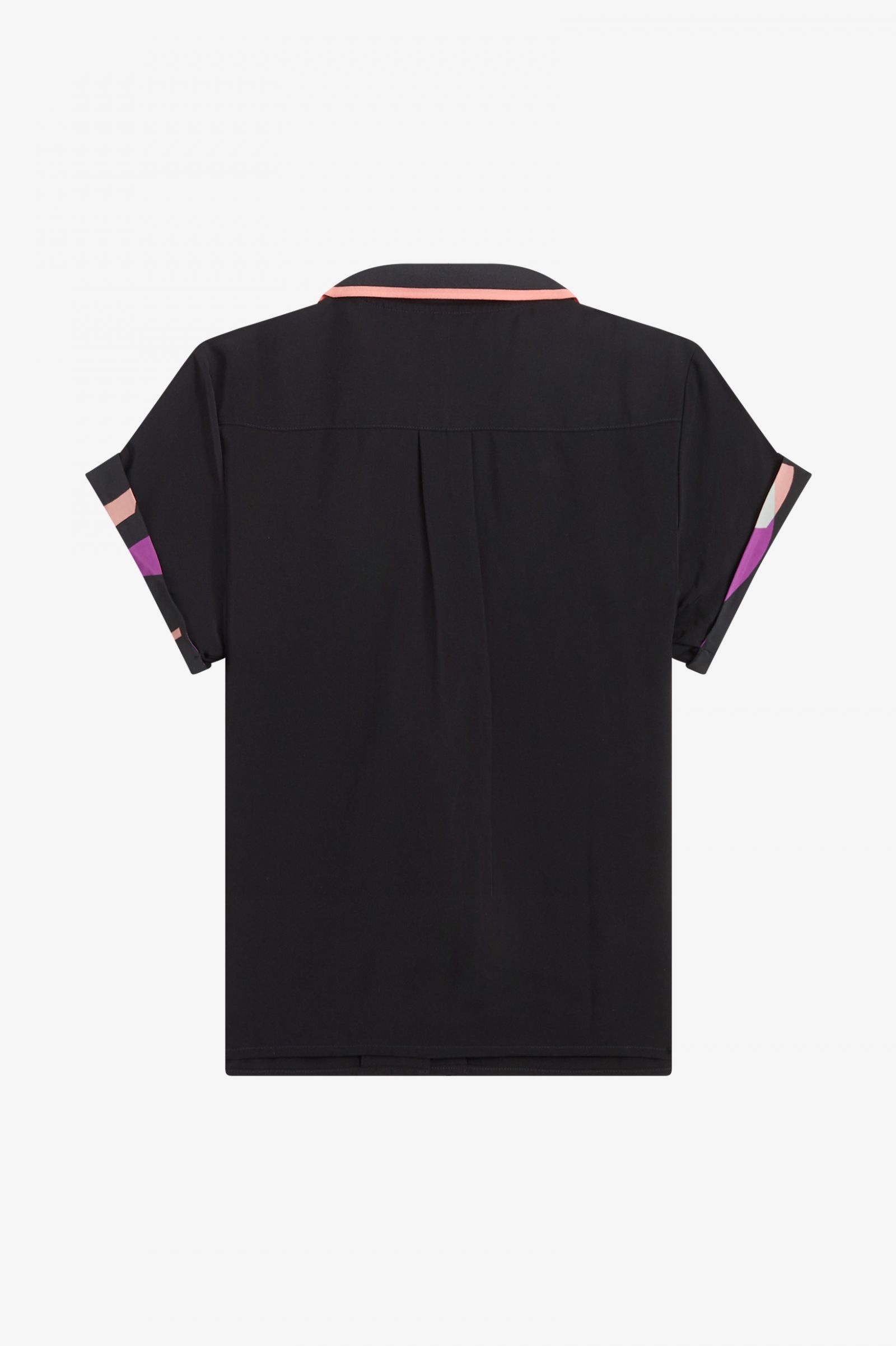 Amy Winehouse FoundationPrinted Trim Bowling Shirt Hot Purple