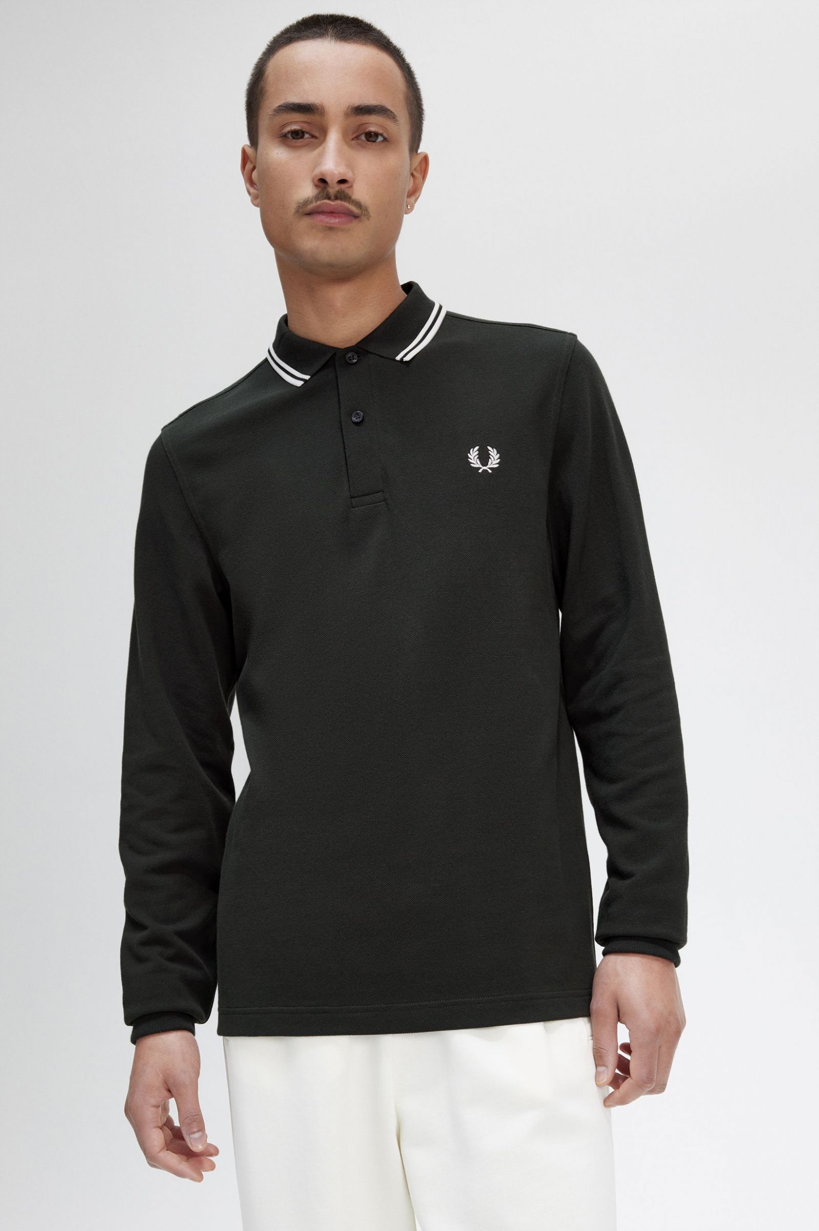 The Fred Perry ShirtM3636 Night Green / Snow White / Snow White