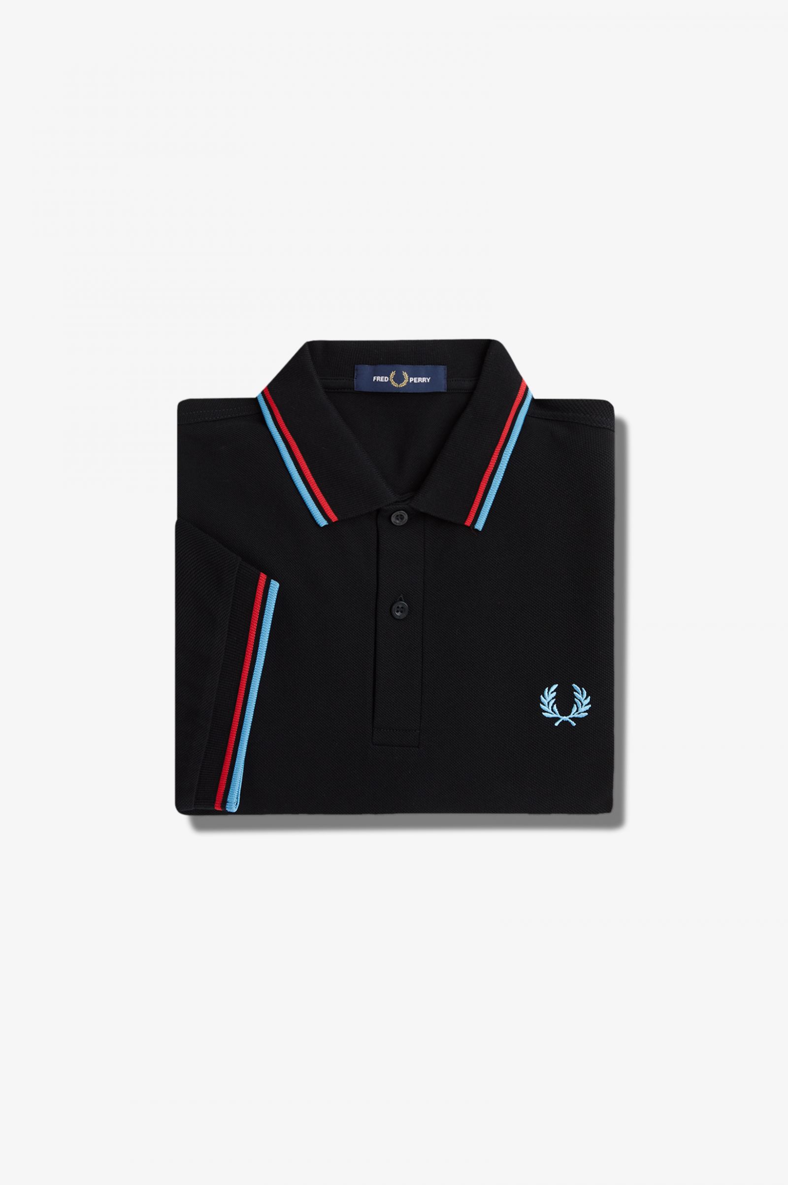 The Fred Perry ShirtM3600 Black / Washed Red / Soft Blue