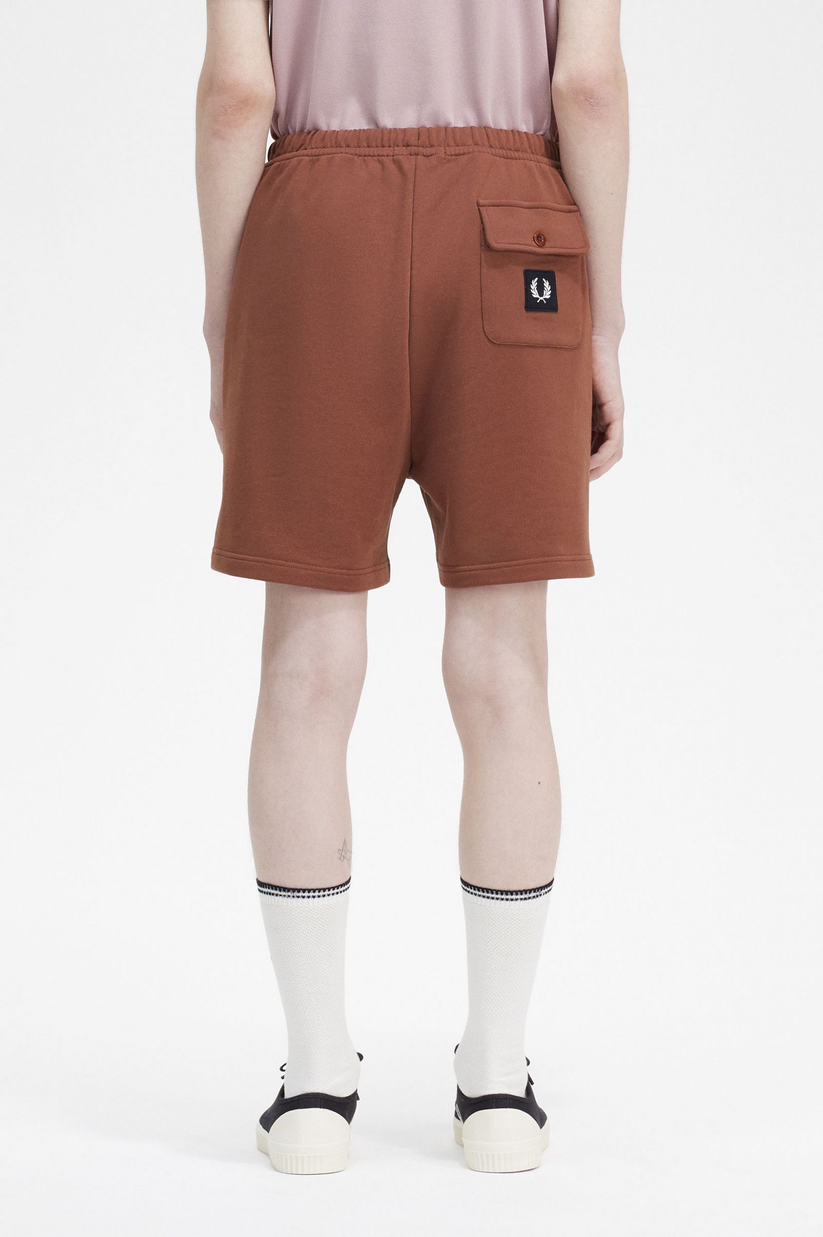 Badge Detail Track Shorts Whisky Brown