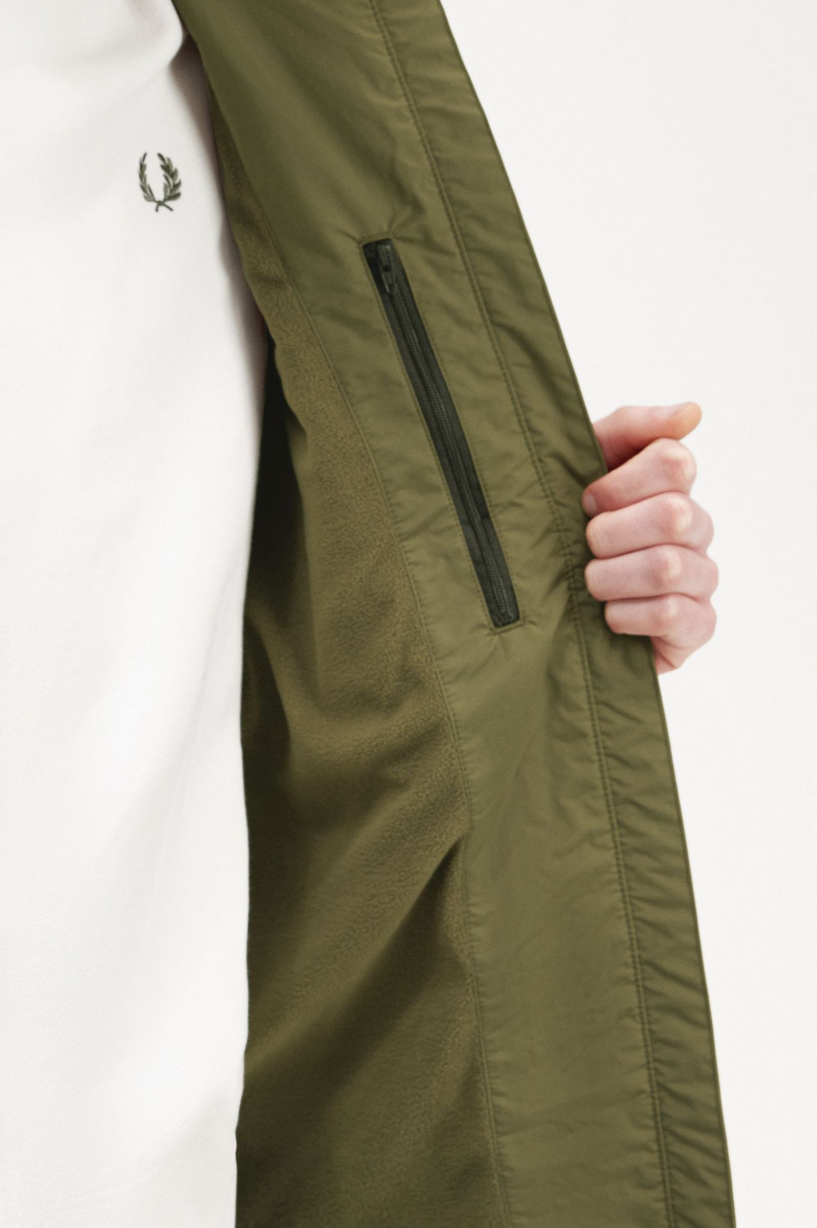 Patch Pocket Zip Through Jacket Uniform Green