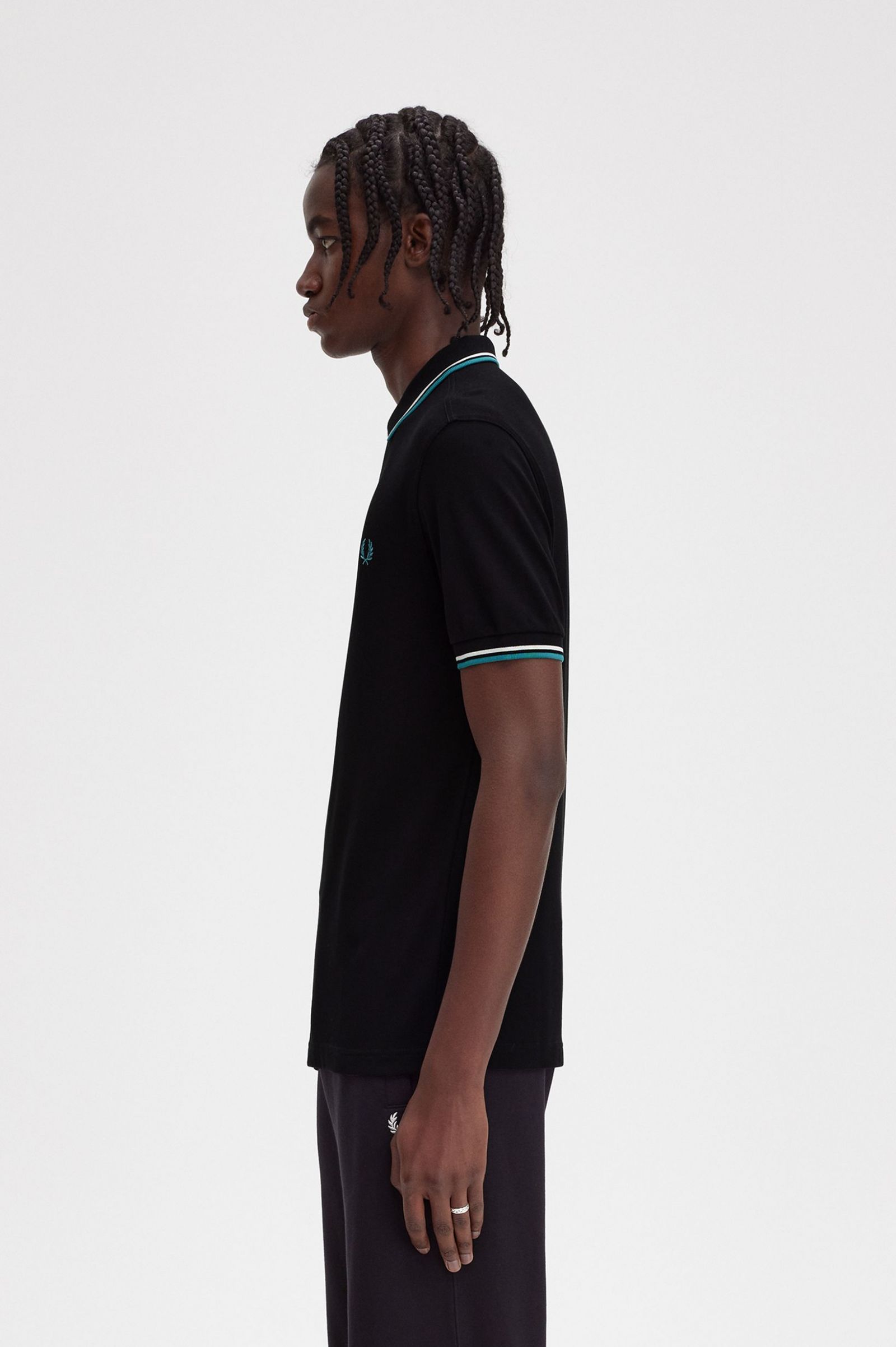 The Fred Perry ShirtM3600 Black / Ecru / Deep Mint