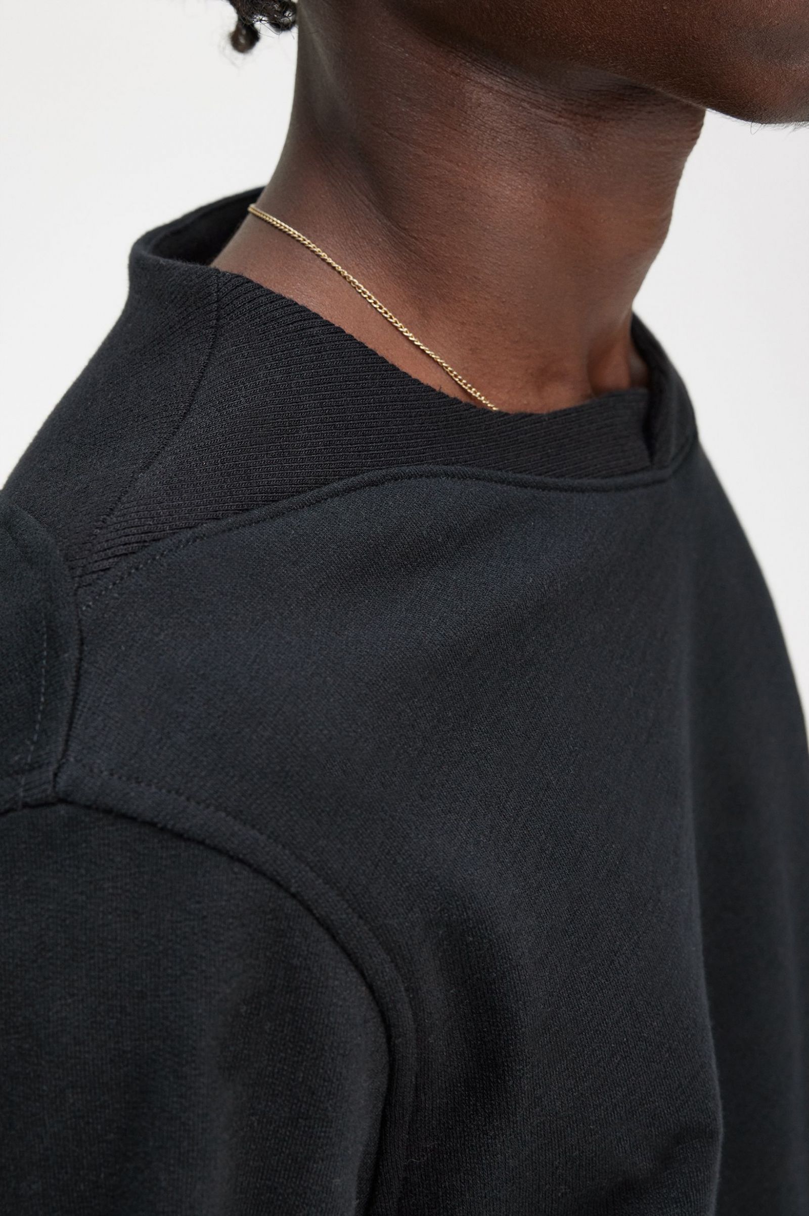 Rib Detail Sweatshirt Black