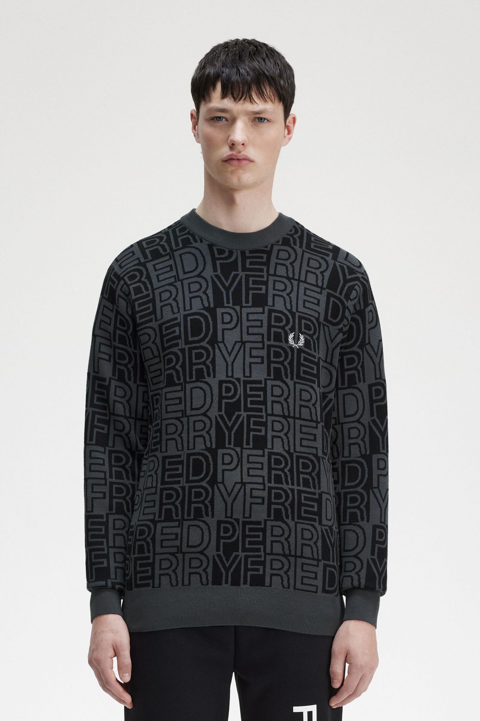 Block Graphic Jumper Gunmetal